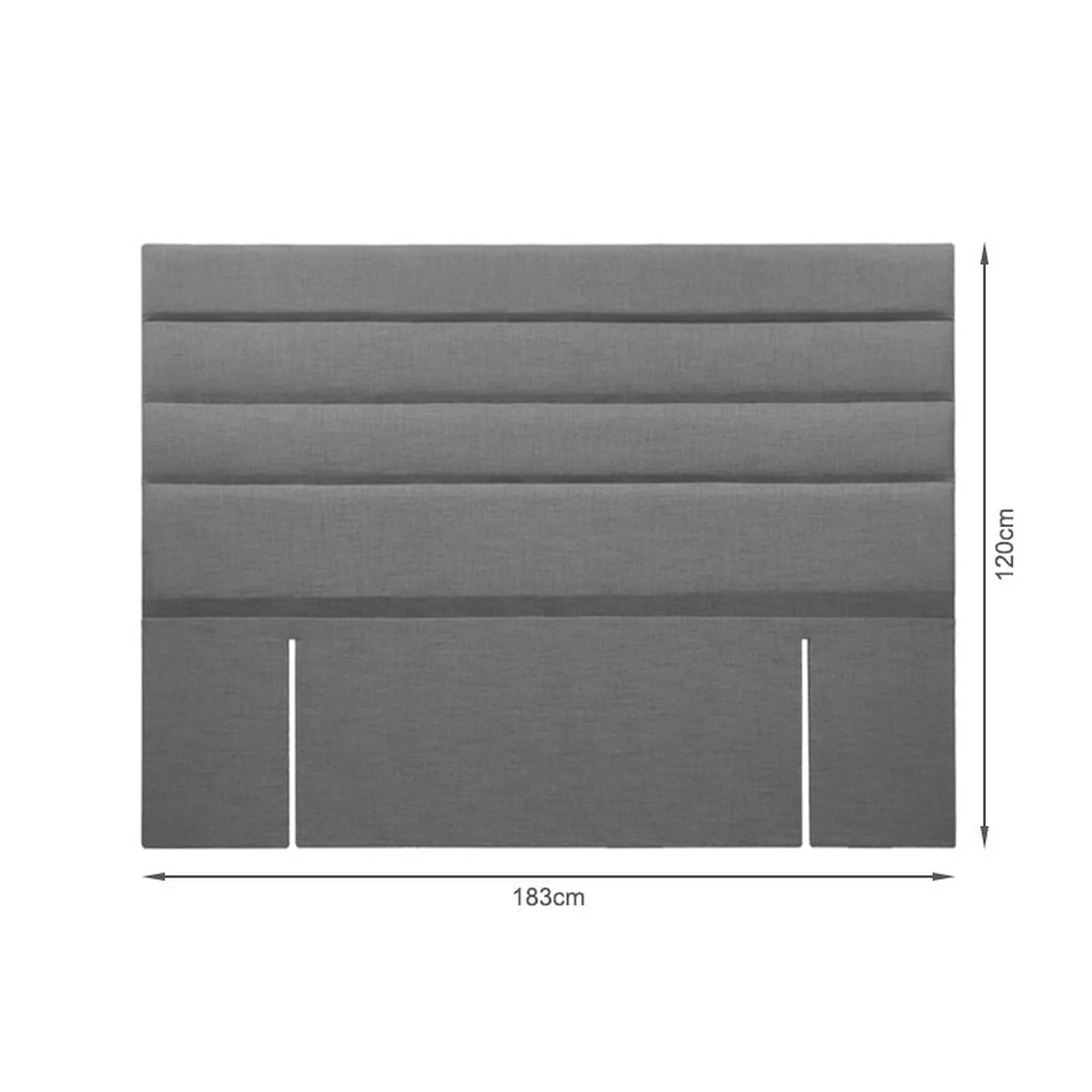 WENDY Upholstered Headboard Super King - GREY - Image 2