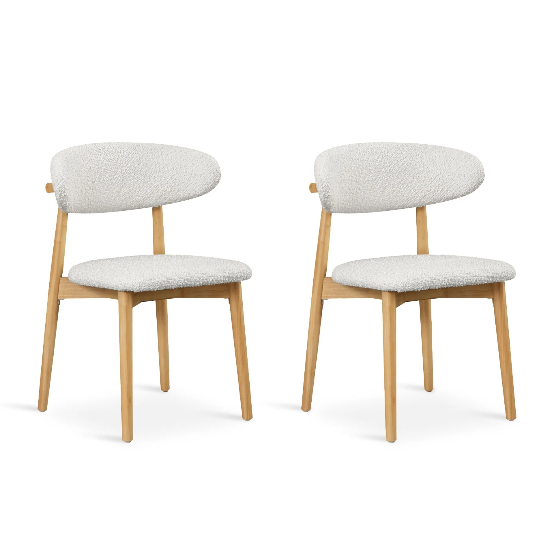 Wesley Rubber Wood Dining Chair - Set of 2 - White - Image 2