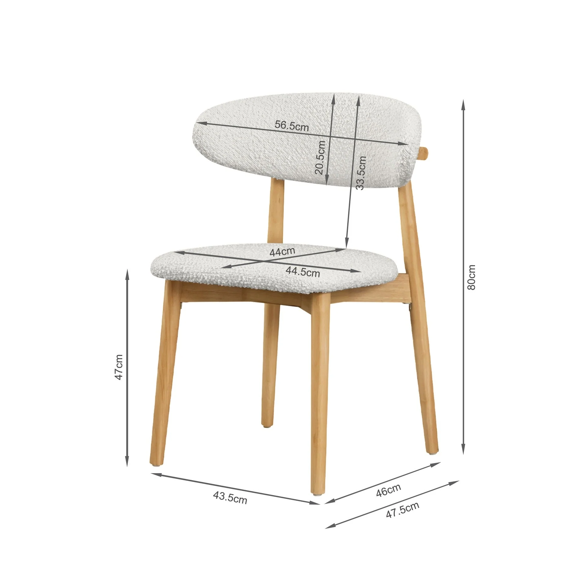 Wesley Rubber Wood Dining Chair - Set of 2 - White - Image 6