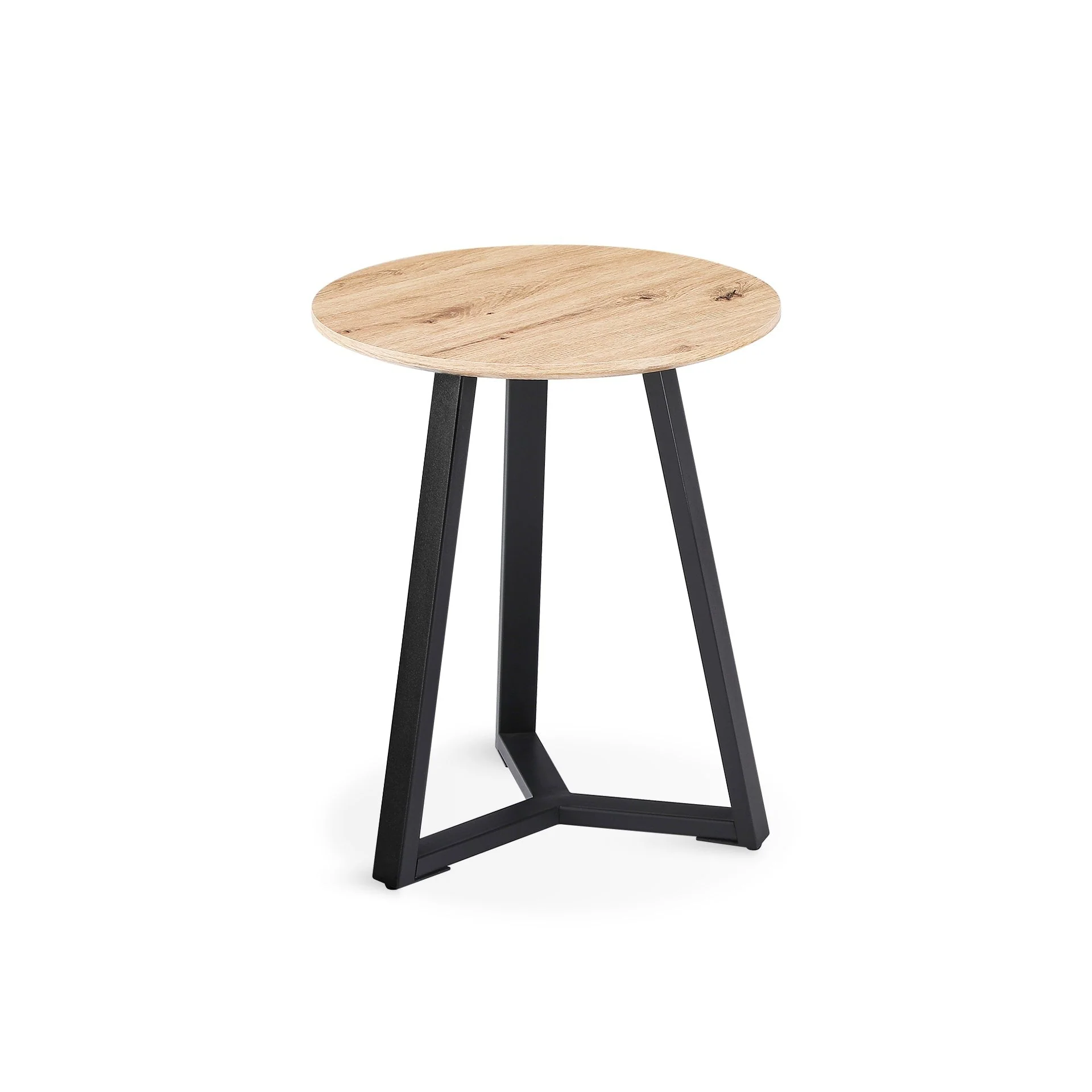 Wilma Round Coffee Table 45cm - Oak + Black - Image 4