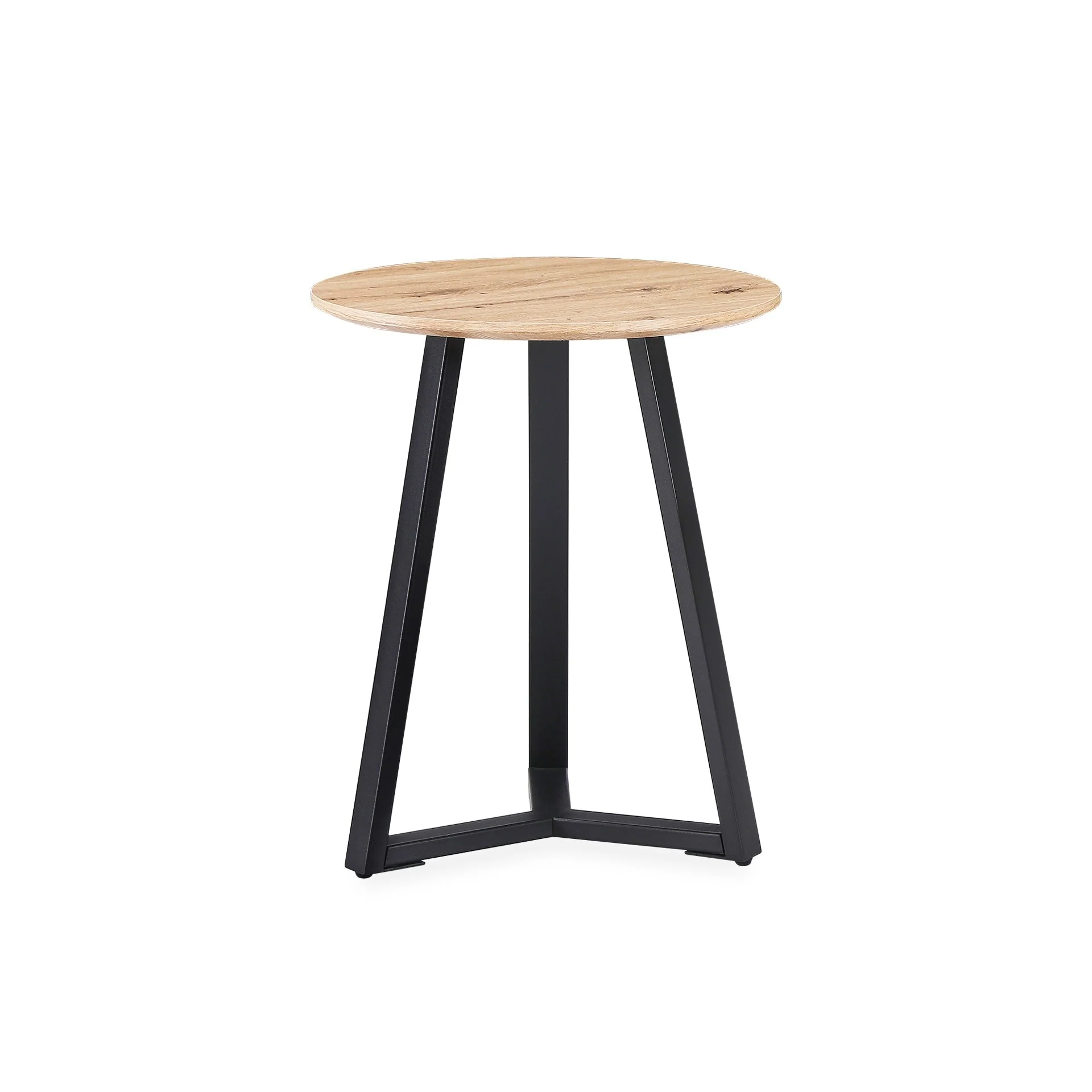 Wilma Round Coffee Table 45cm - Oak + Black - Image 5