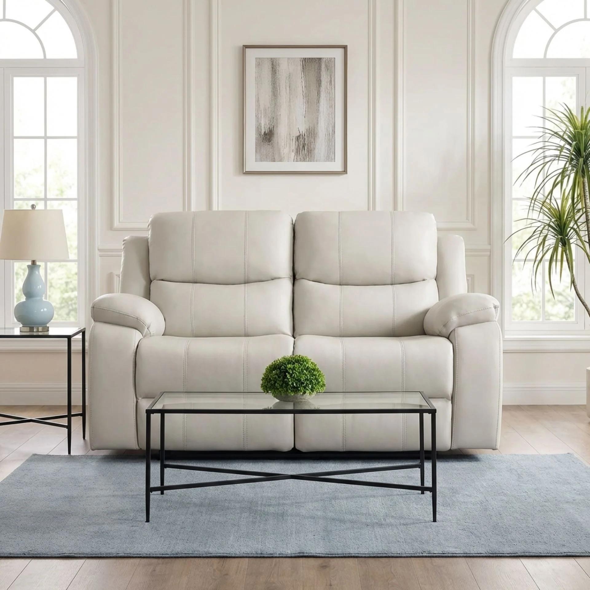 Wilson Manual 2 Seater Recliner Sofa - Beige - Image 5