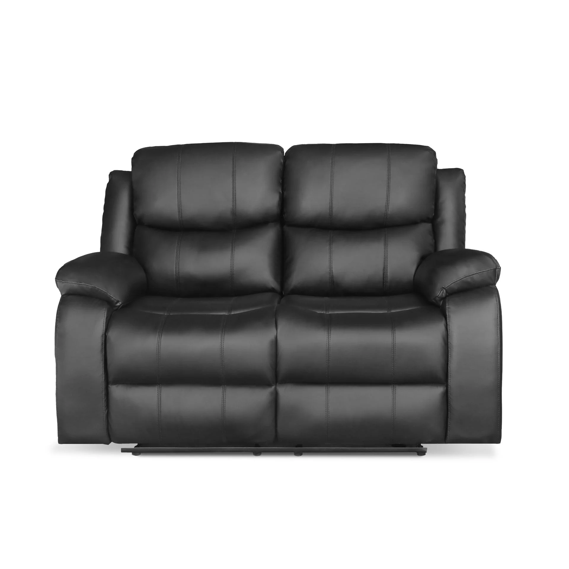Wilson Manual 2 Seater Recliner Sofa - Black - Image 7