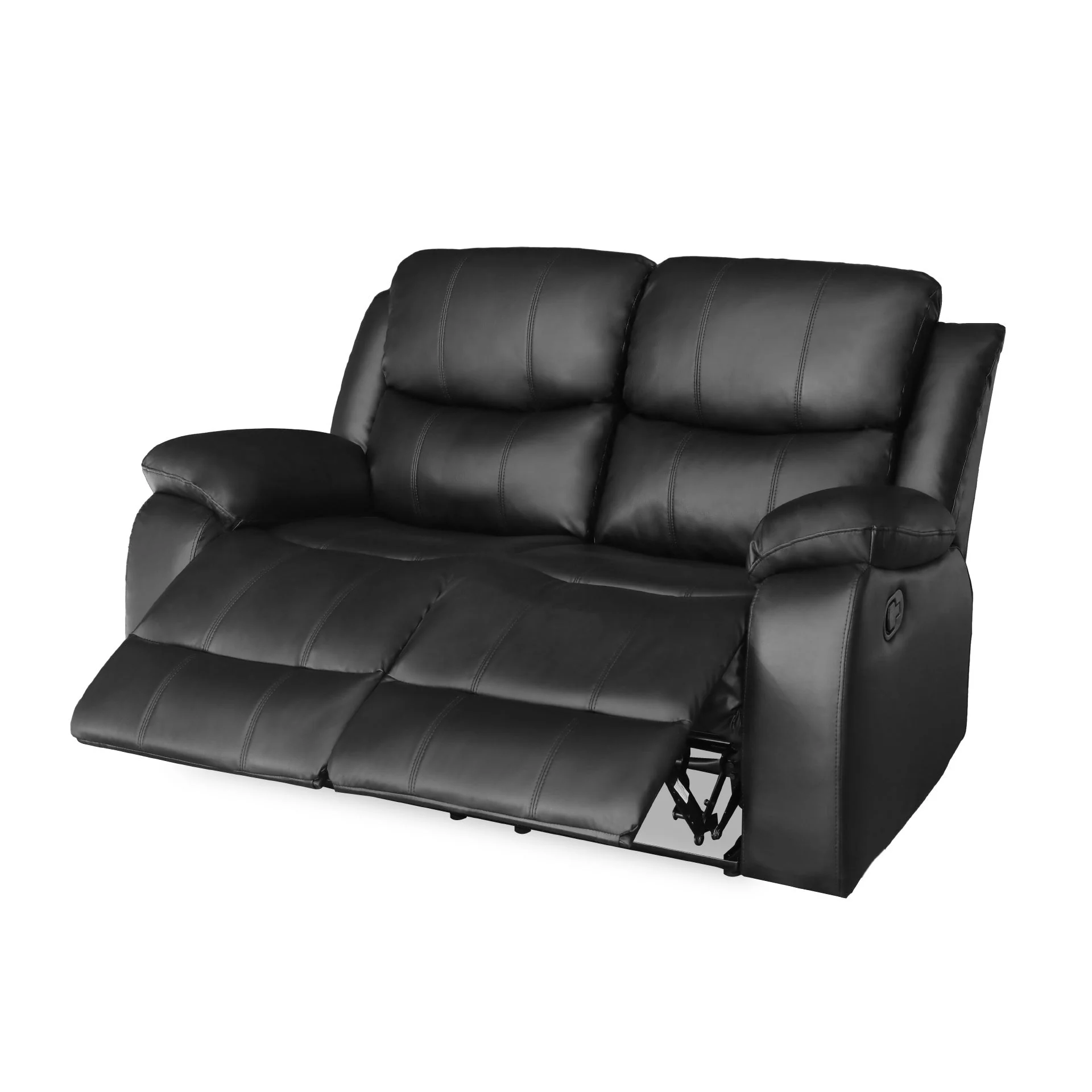Wilson Manual 2 Seater Recliner Sofa - Black - Image 8
