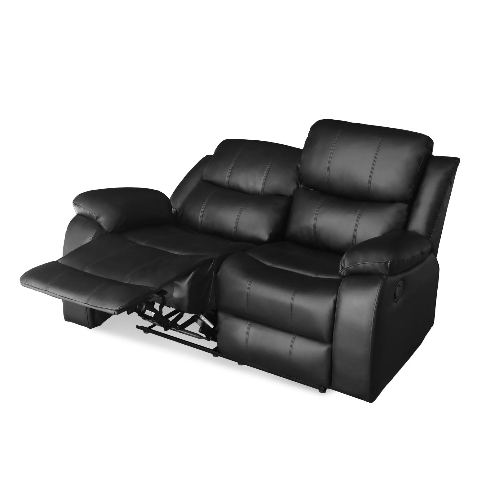 Wilson Manual 2 Seater Recliner Sofa - Black - Image 9