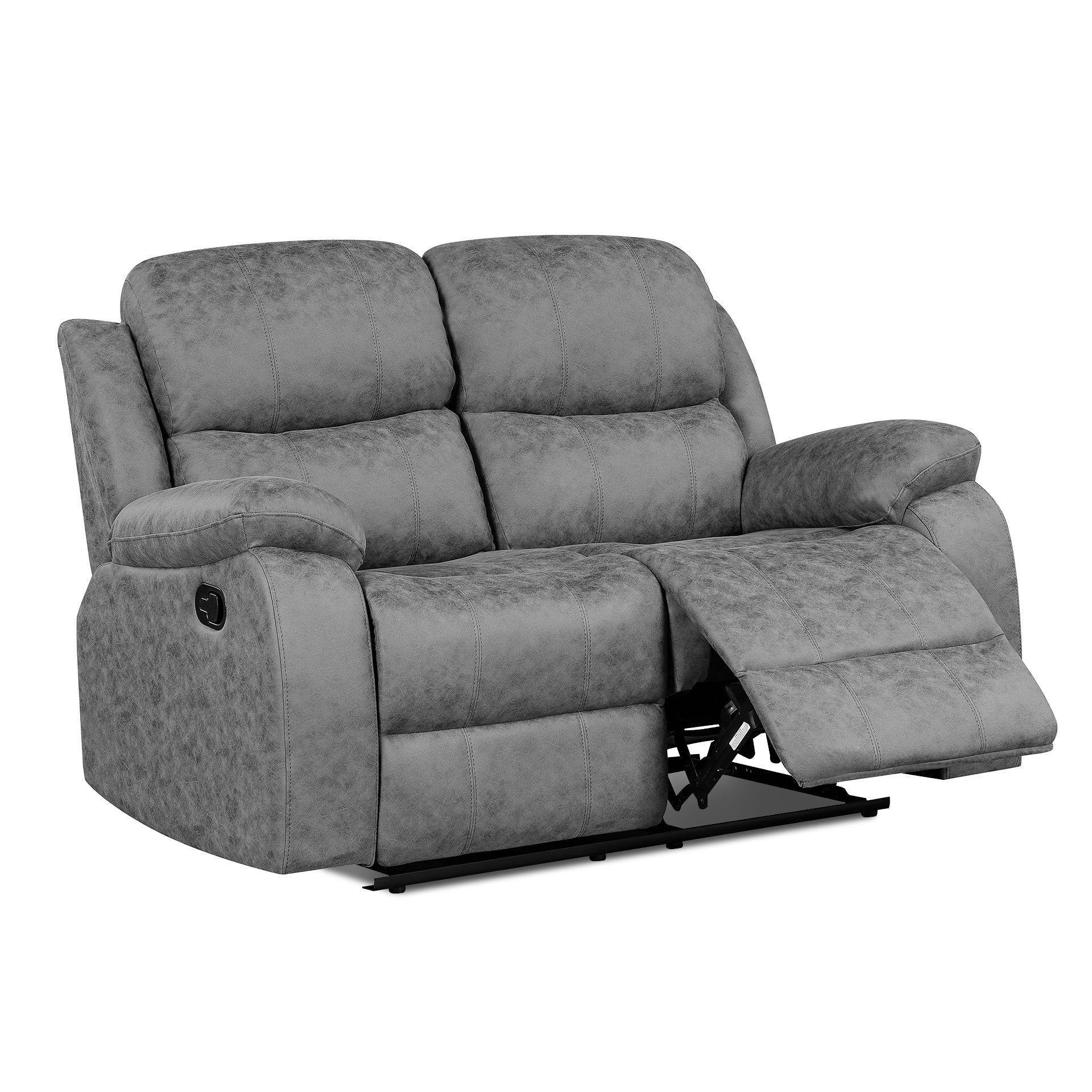 Wilson Manual 2 Seater Recliner Sofa - Grey - Image 8