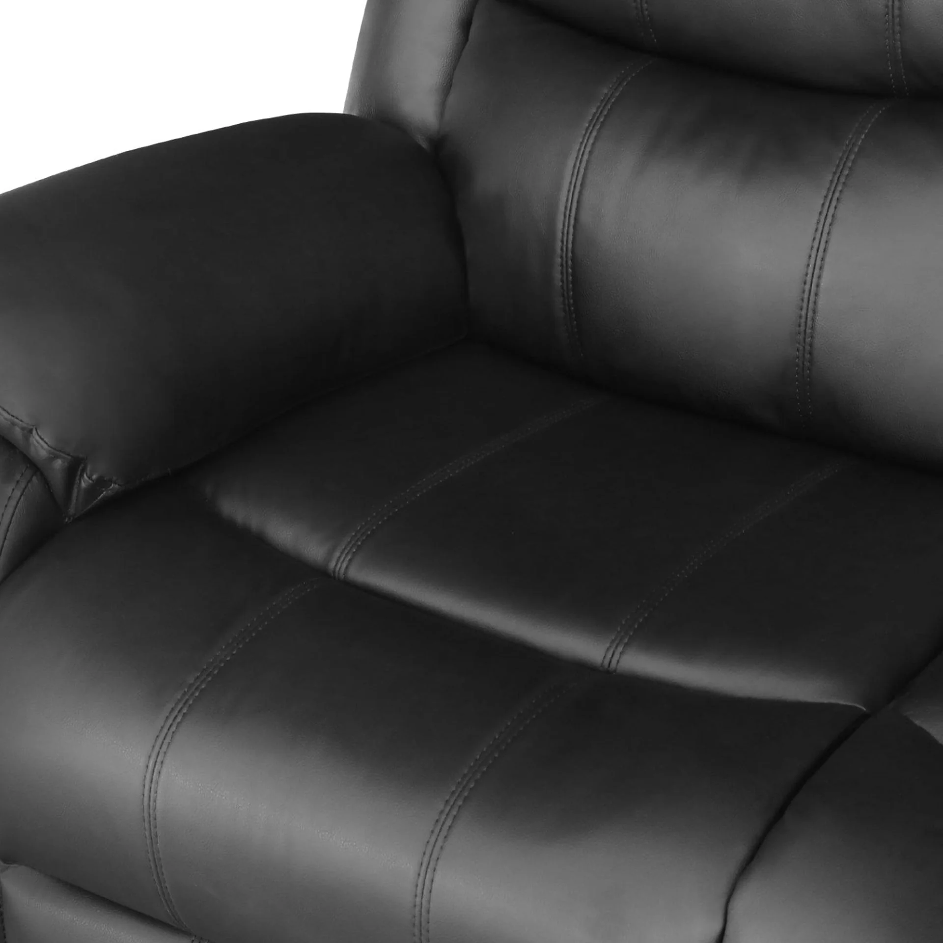 Wilson Manual 3 Seater Recliner Sofa - Black - Image 11