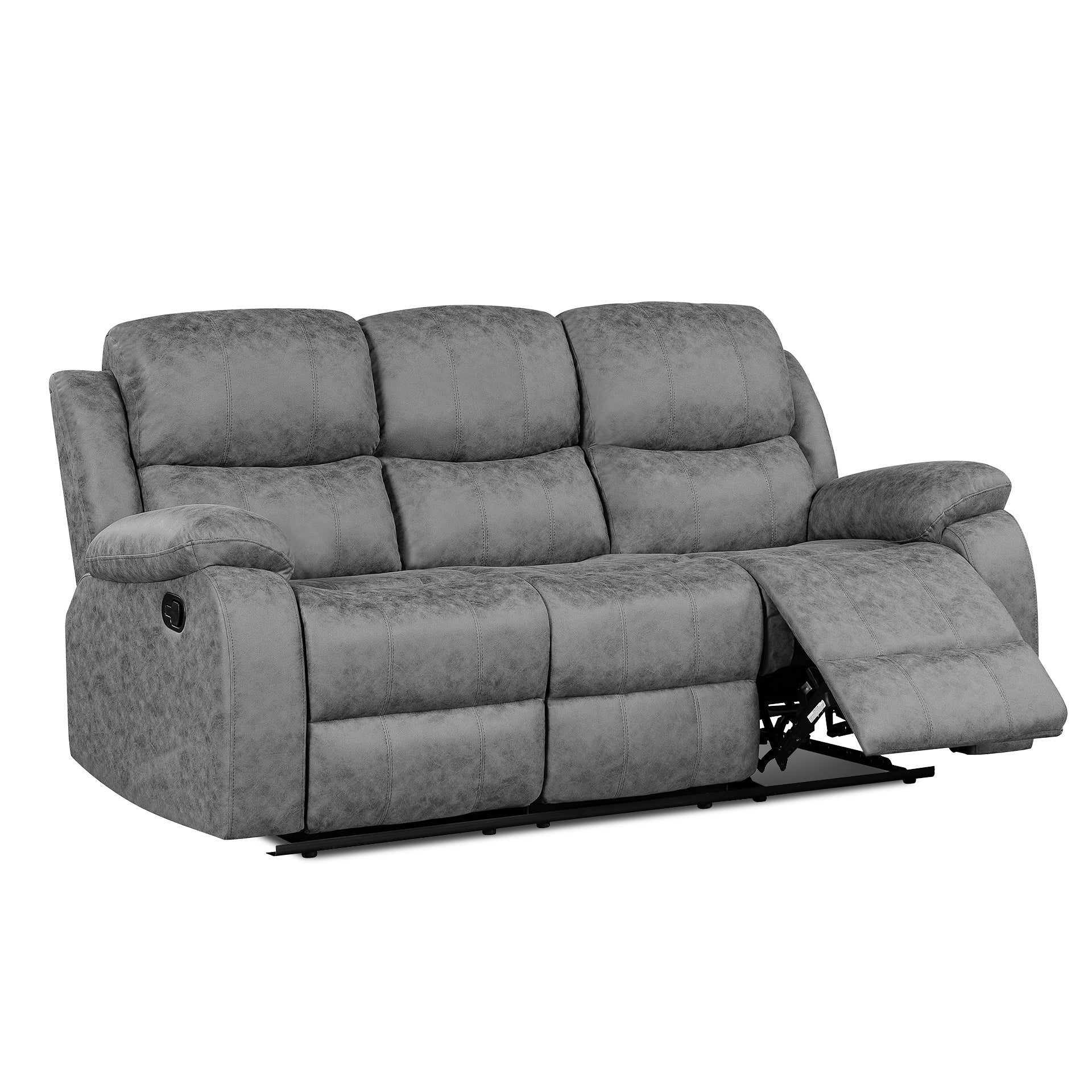 Wilson Manual 3 Seater Recliner Sofa - Grey - Image 11