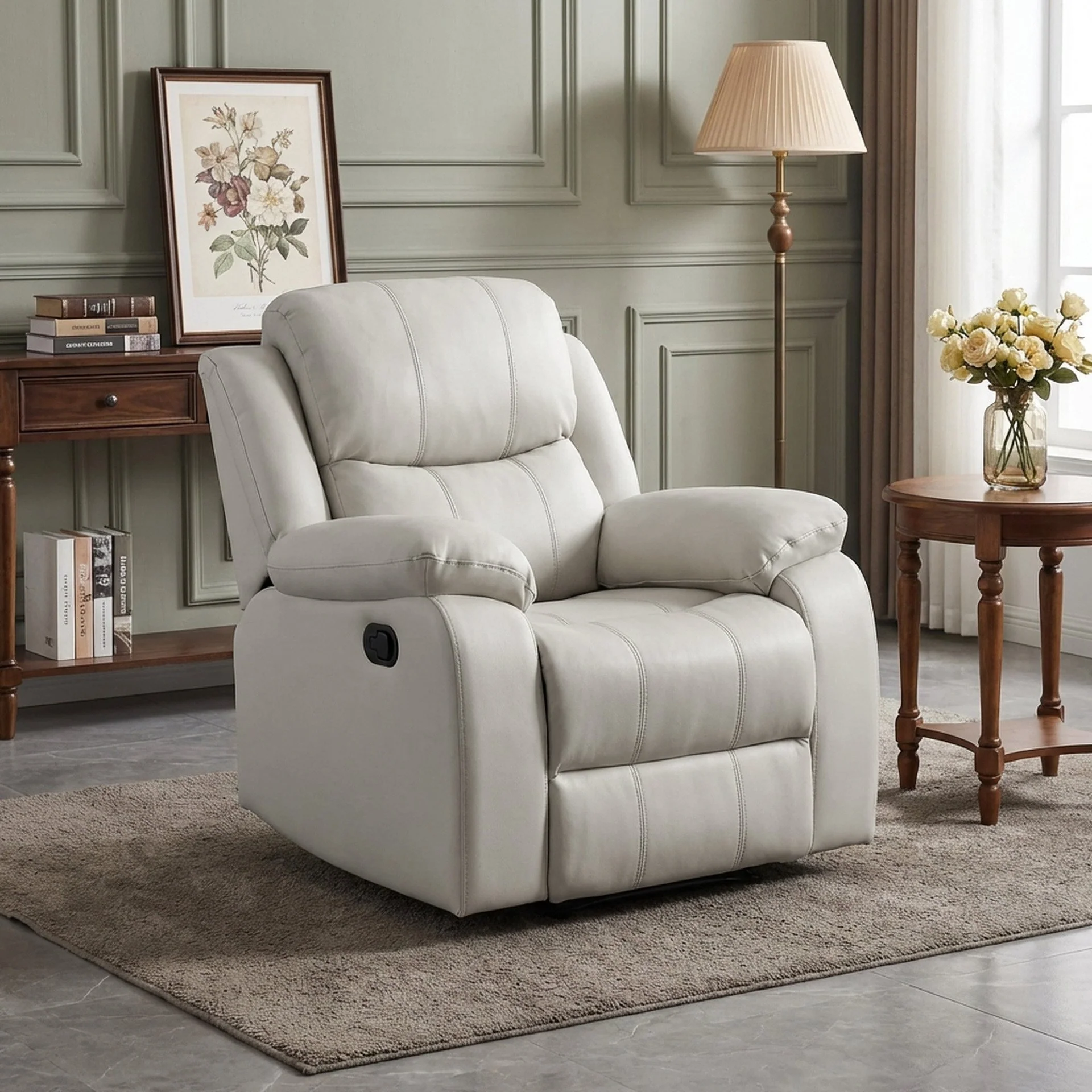 Wilson Manual Recliner Chair - Beige - Image 3