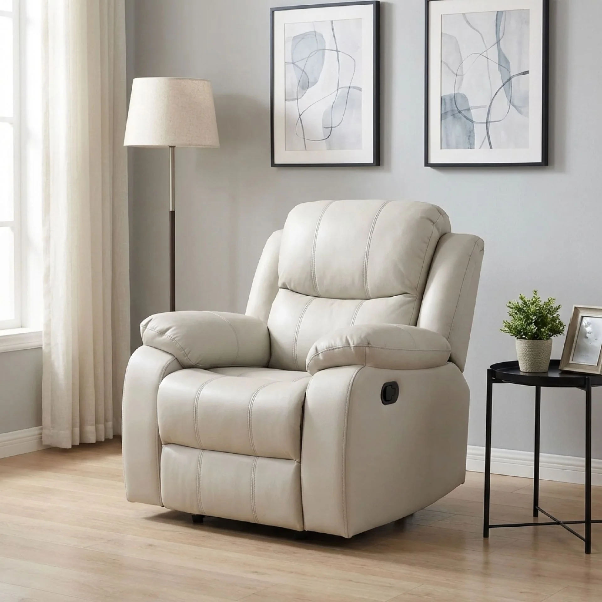 Wilson Manual Recliner Chair - Beige - Image 4