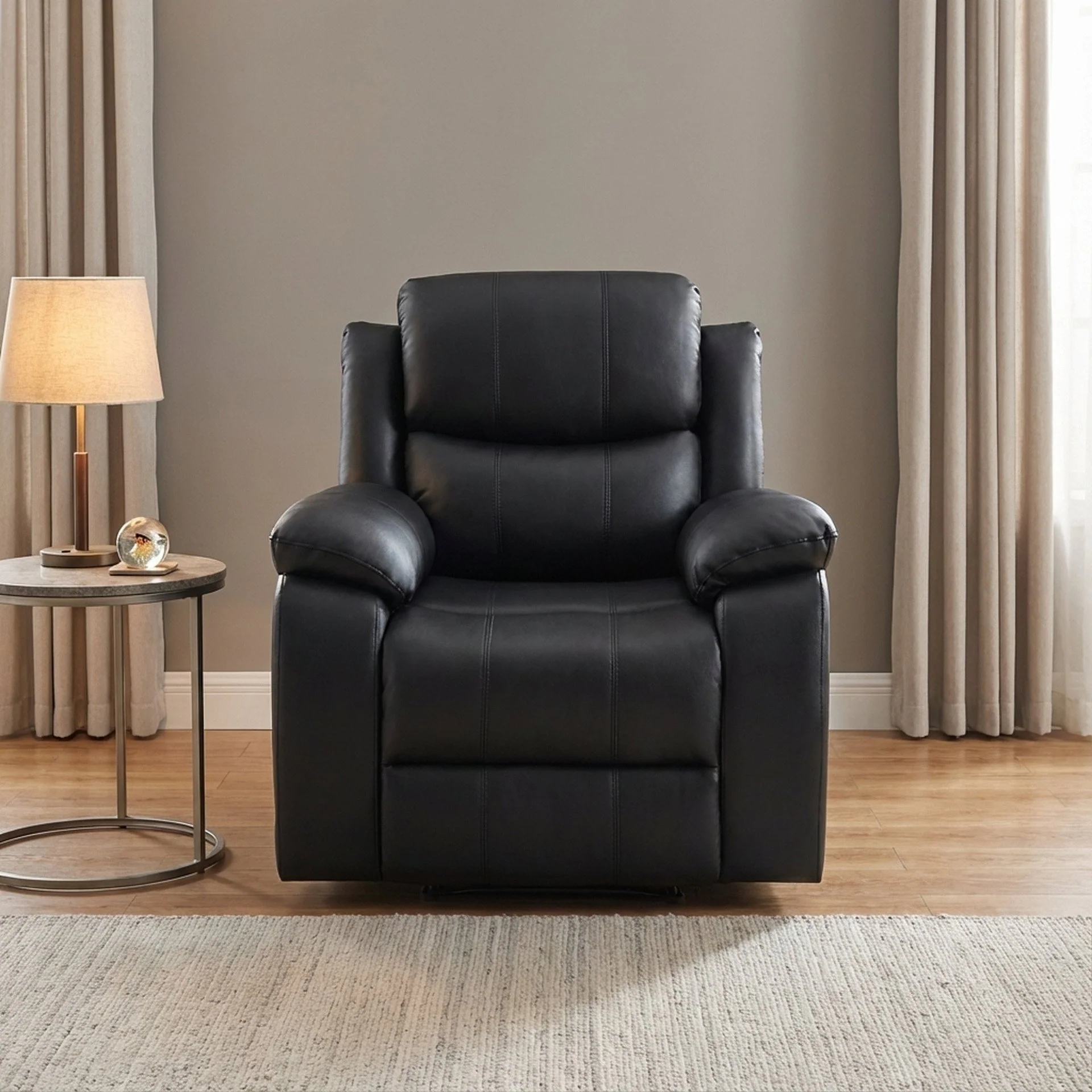 Wilson Manual Recliner Chair - Black - Image 3