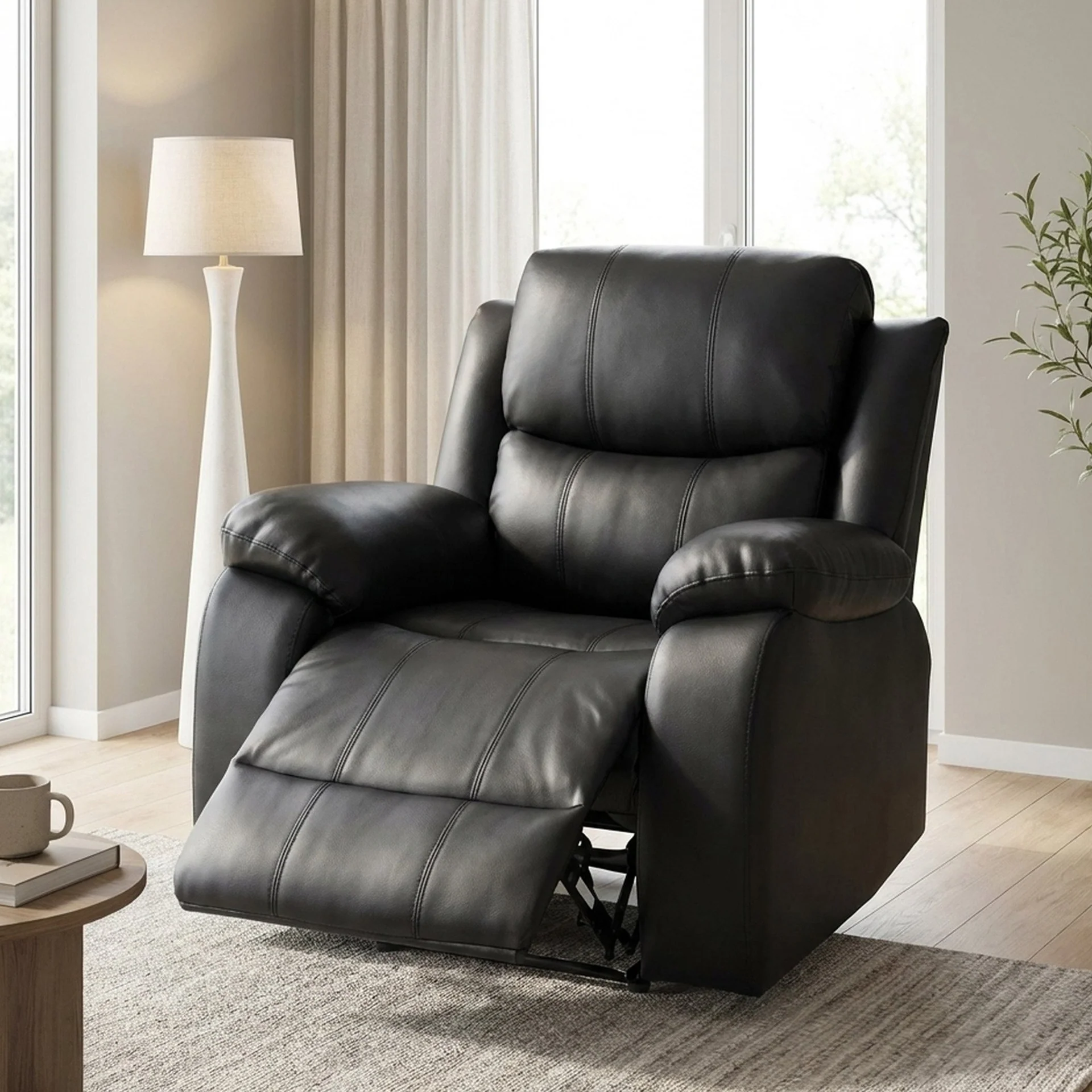 Wilson Manual Recliner Chair - Black - Image 4