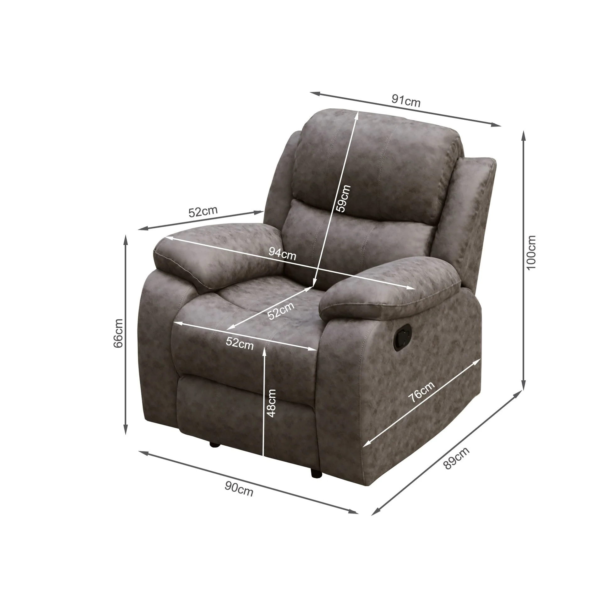 Wilson Manual Recliner Chair - Brown - Image 14