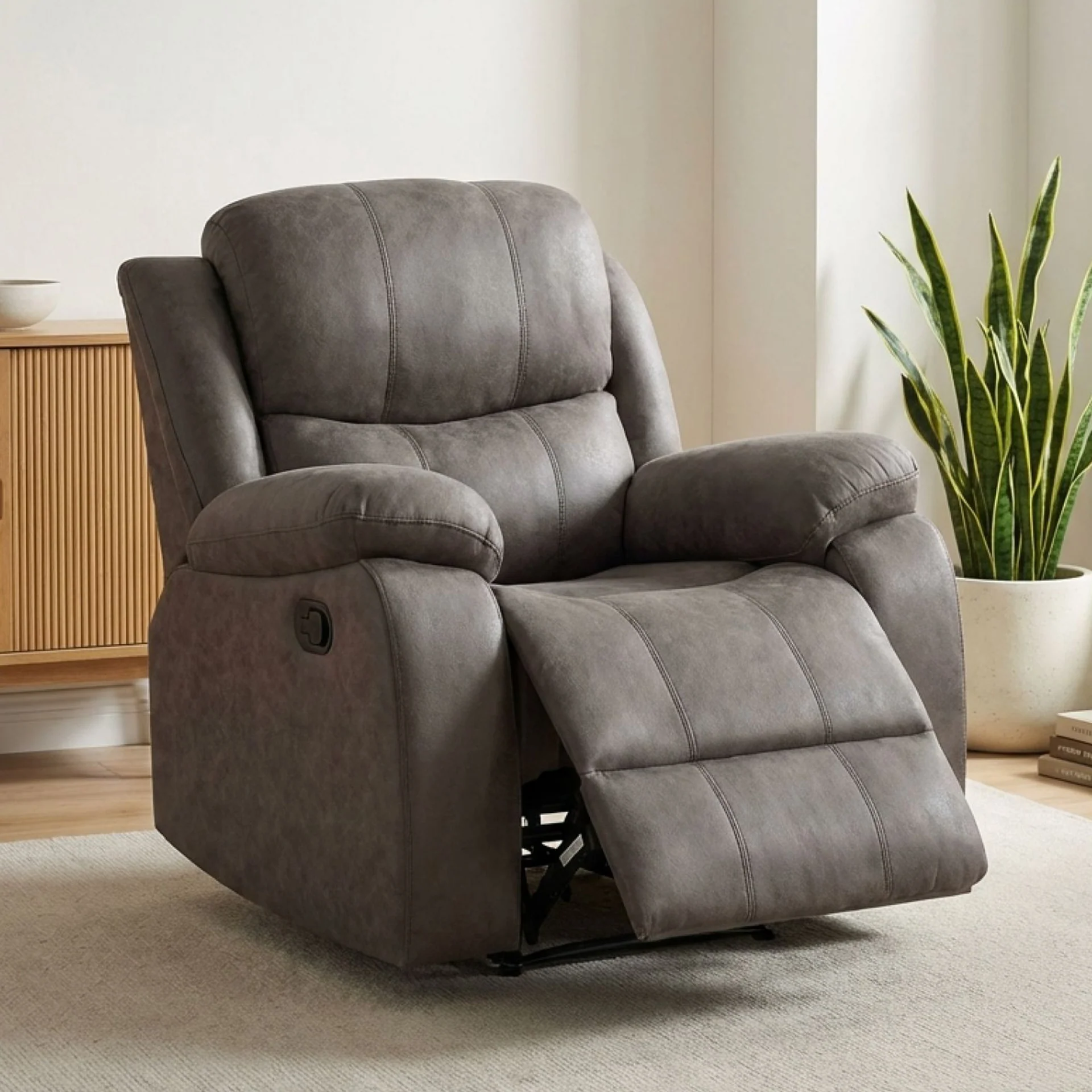 Wilson Manual Recliner Chair - Brown - Image 6