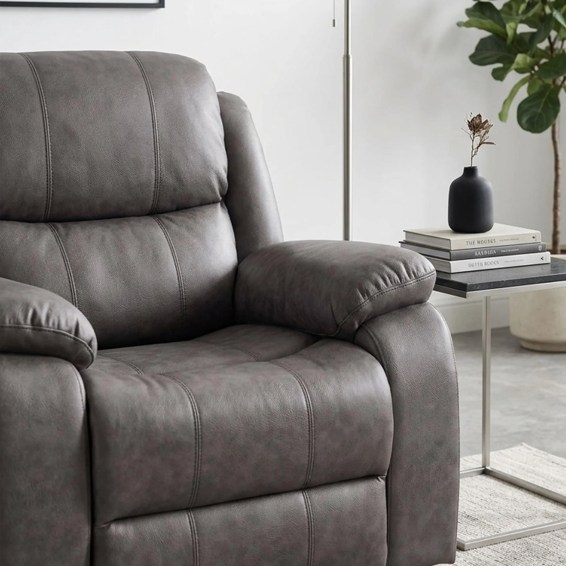Wilson Manual Recliner Chair - Brown - Image 8