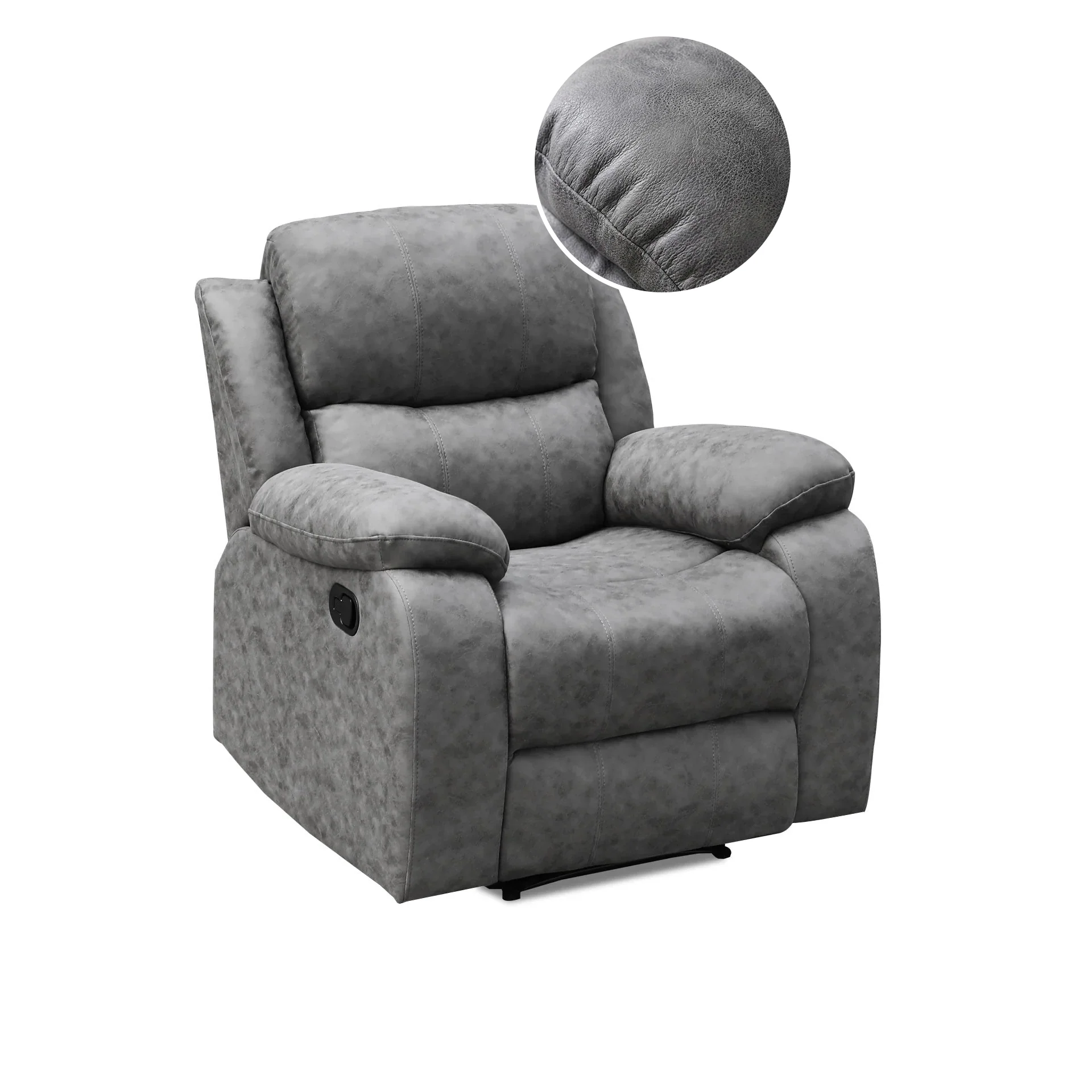 Wilson Manual Recliner Chair - Grey - Image 6