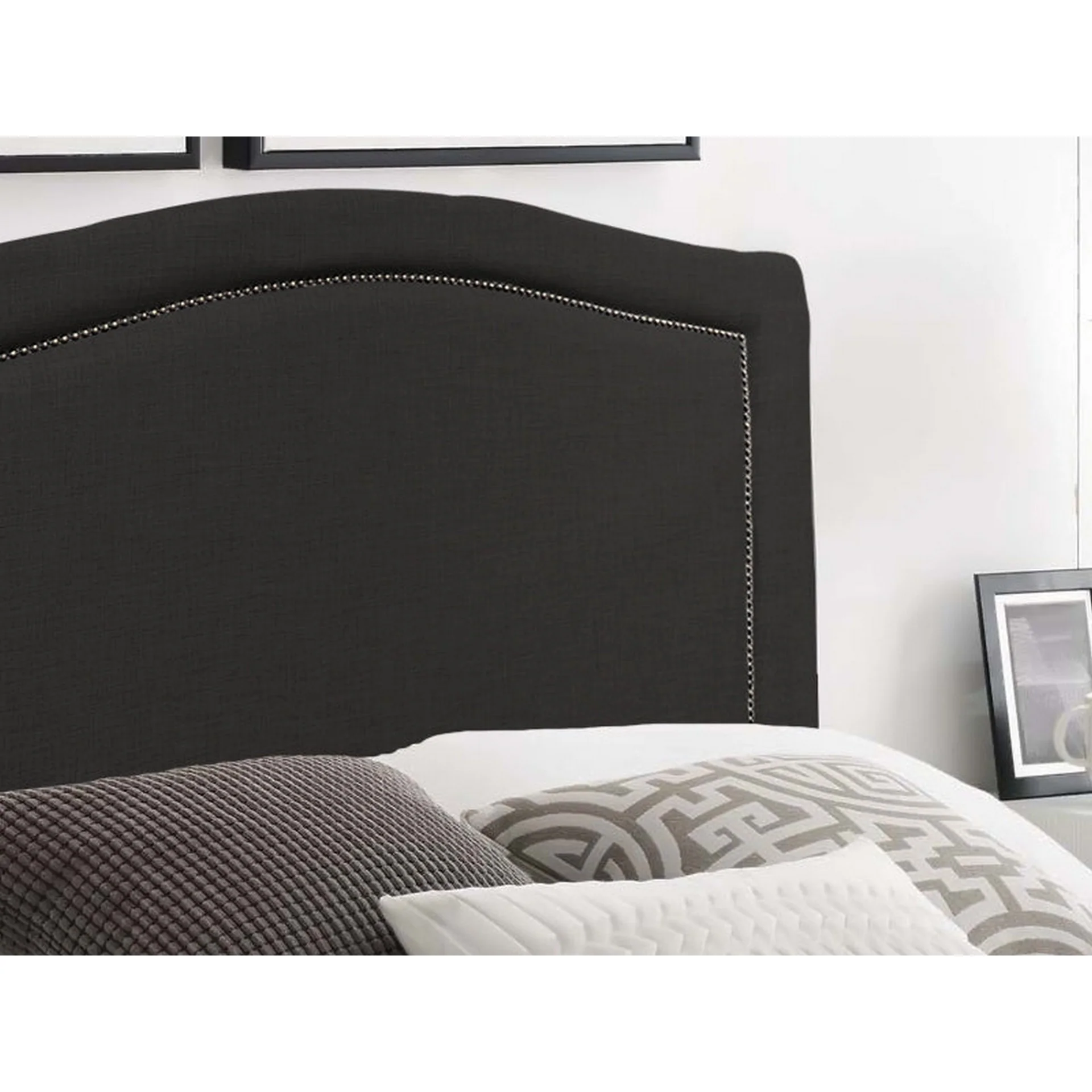 WINSTON Upholstered Headboard California King - BLACK - Image 5