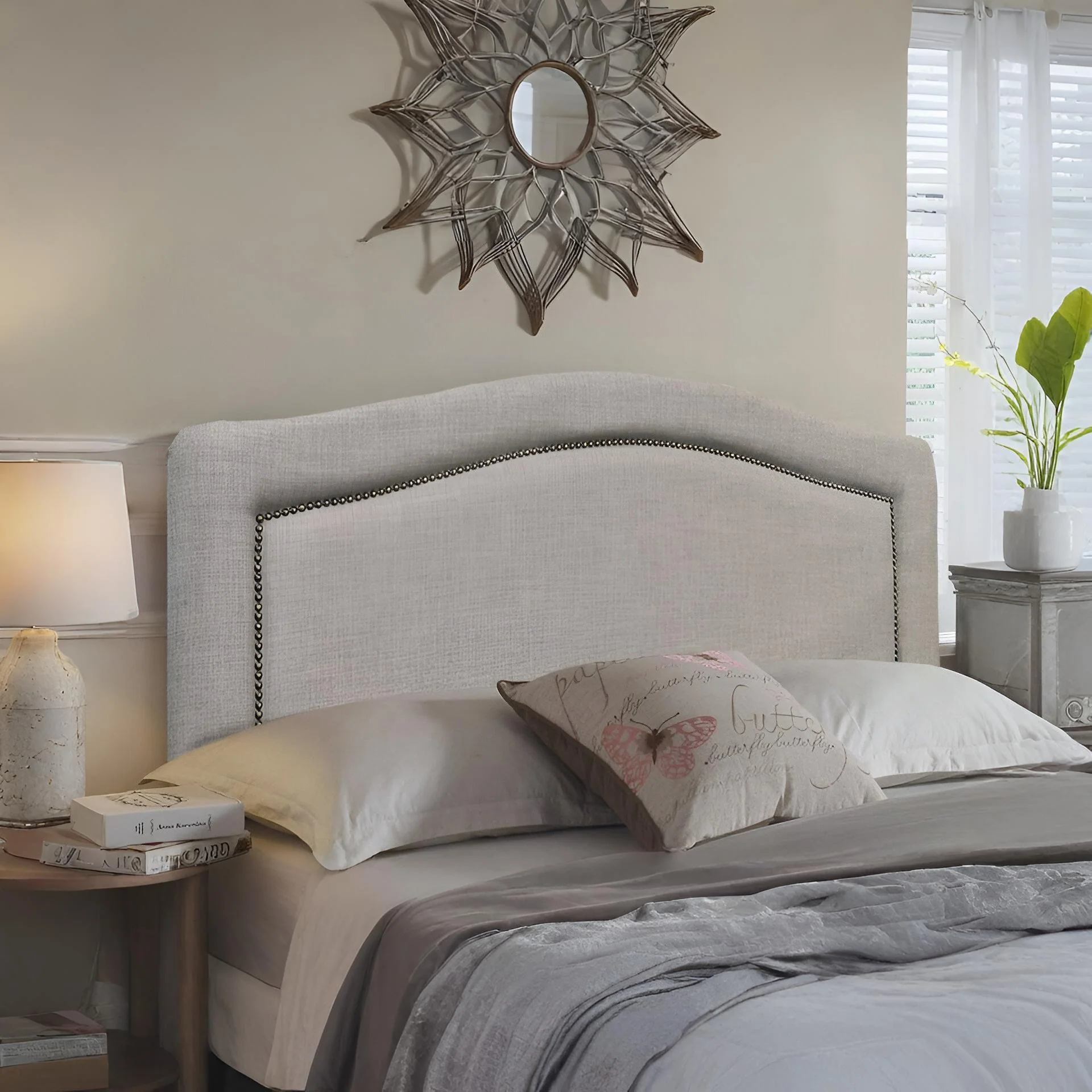 WINSTON Upholstered Headboard California King - GREY - Image 8