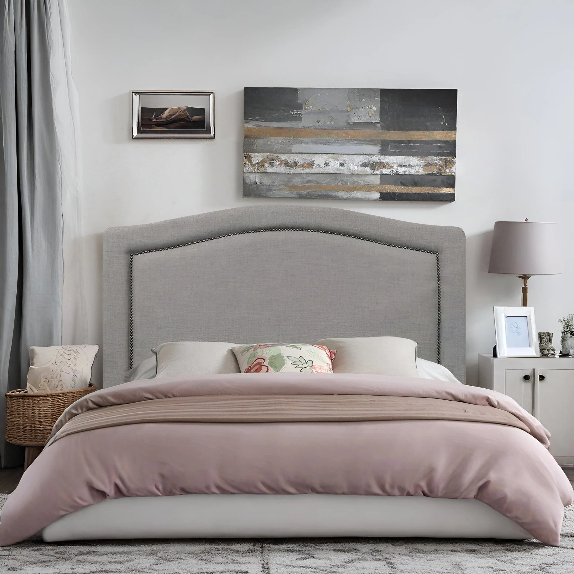 WINSTON Upholstered Headboard California King - SLATE - Image 5