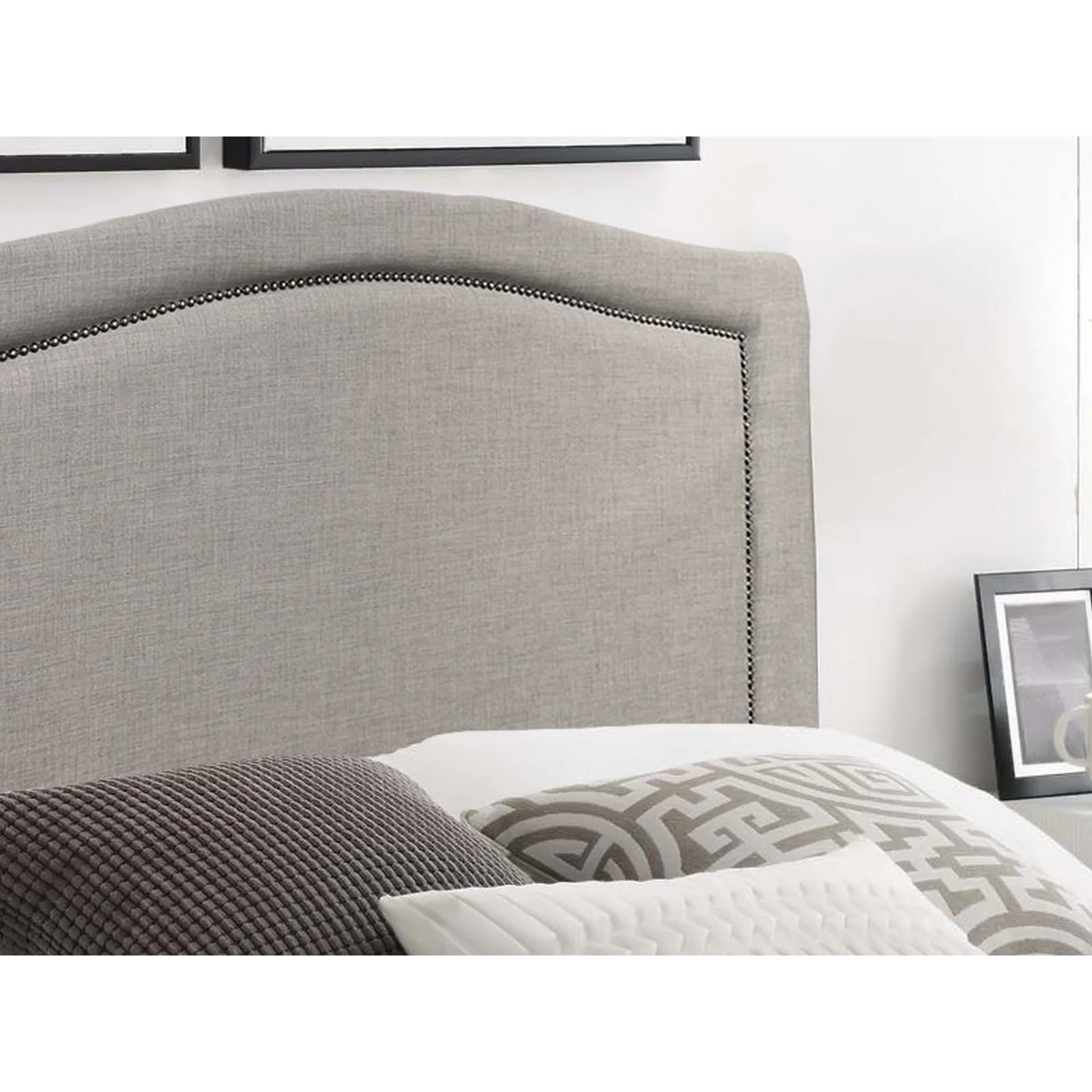 WINSTON Upholstered Headboard Double - GREY - Image 3