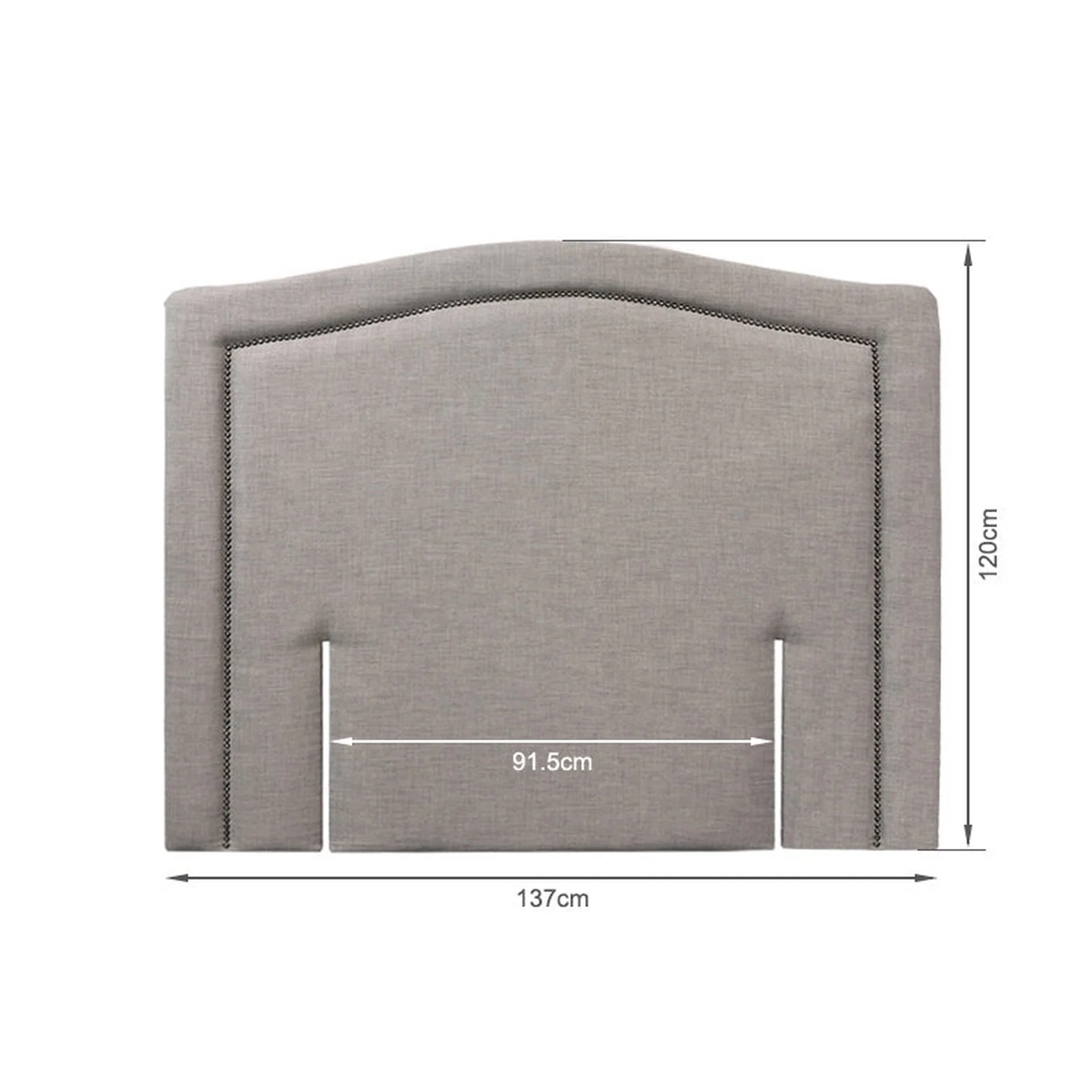 WINSTON Upholstered Headboard Double - GREY - Image 5