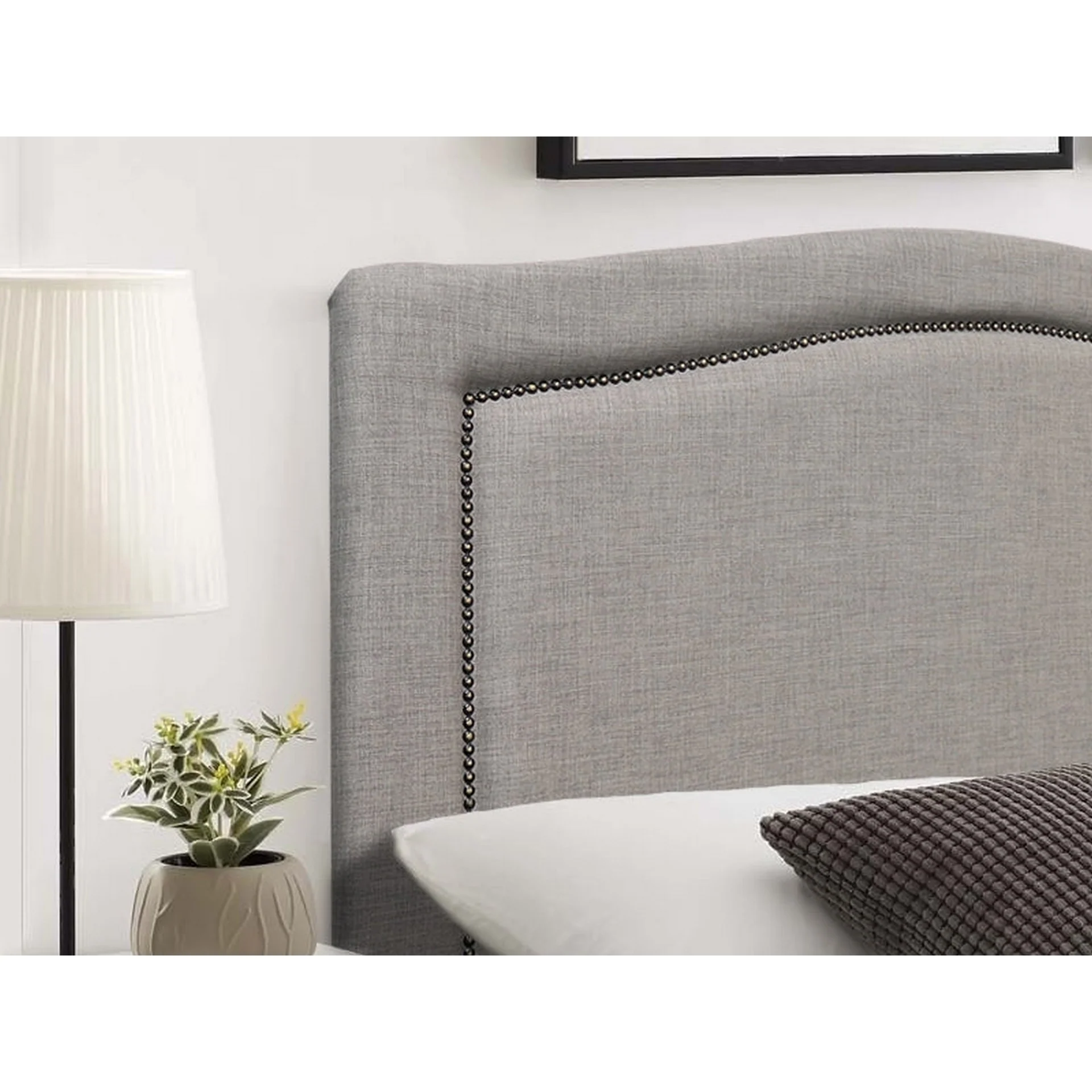 WINSTON Upholstered Headboard Double - GREY - Image 9