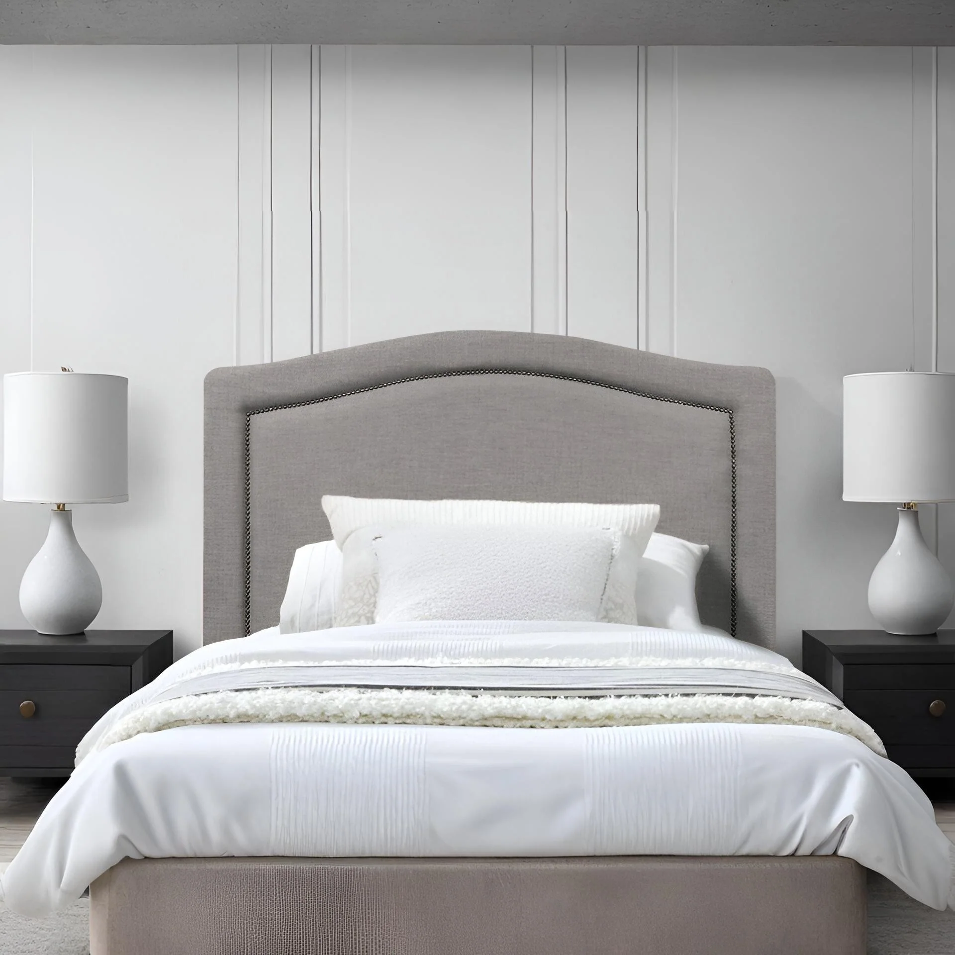 WINSTON Upholstered Headboard King Single - SLATE - Image 7