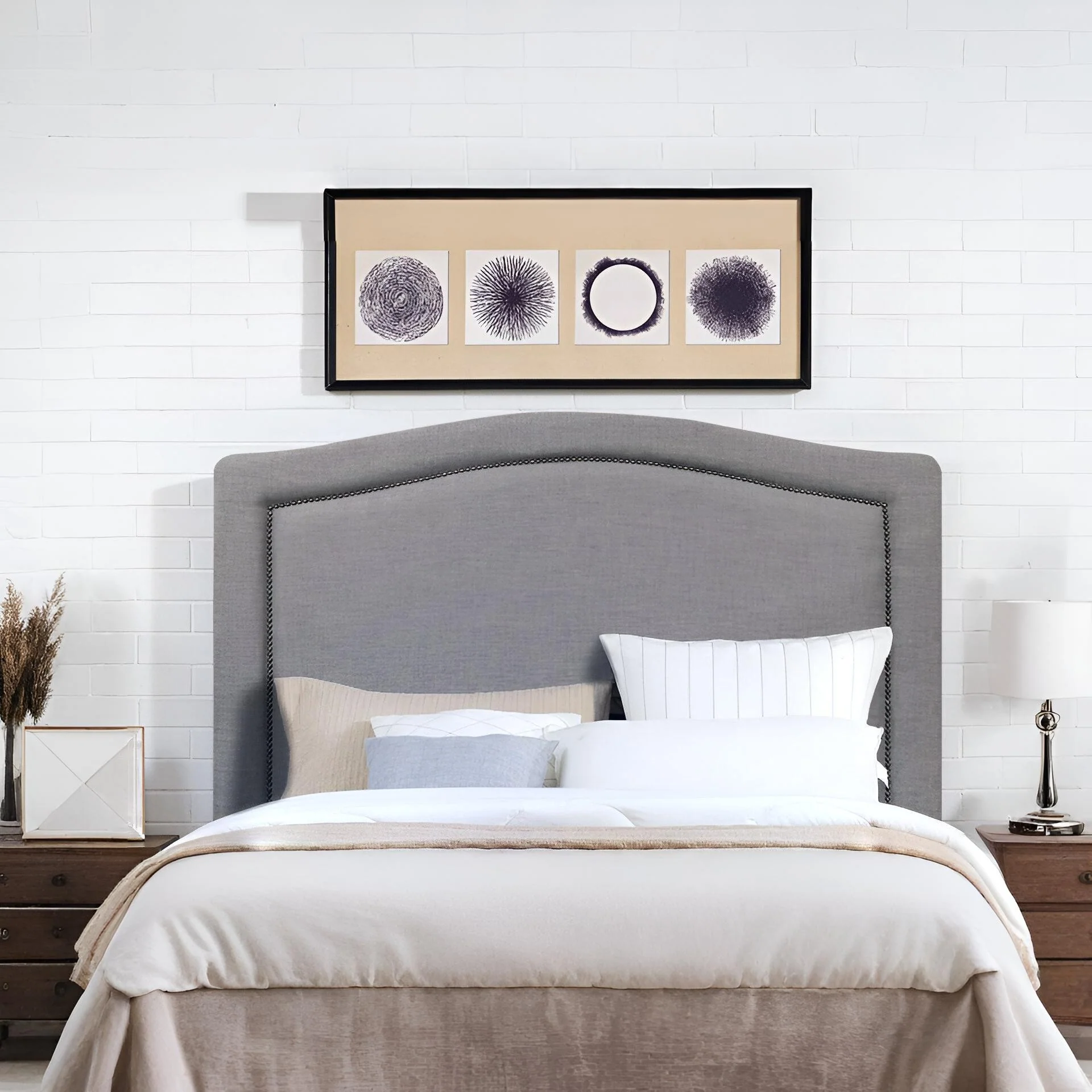 WINSTON Upholstered Headboard King - SLATE - Image 4