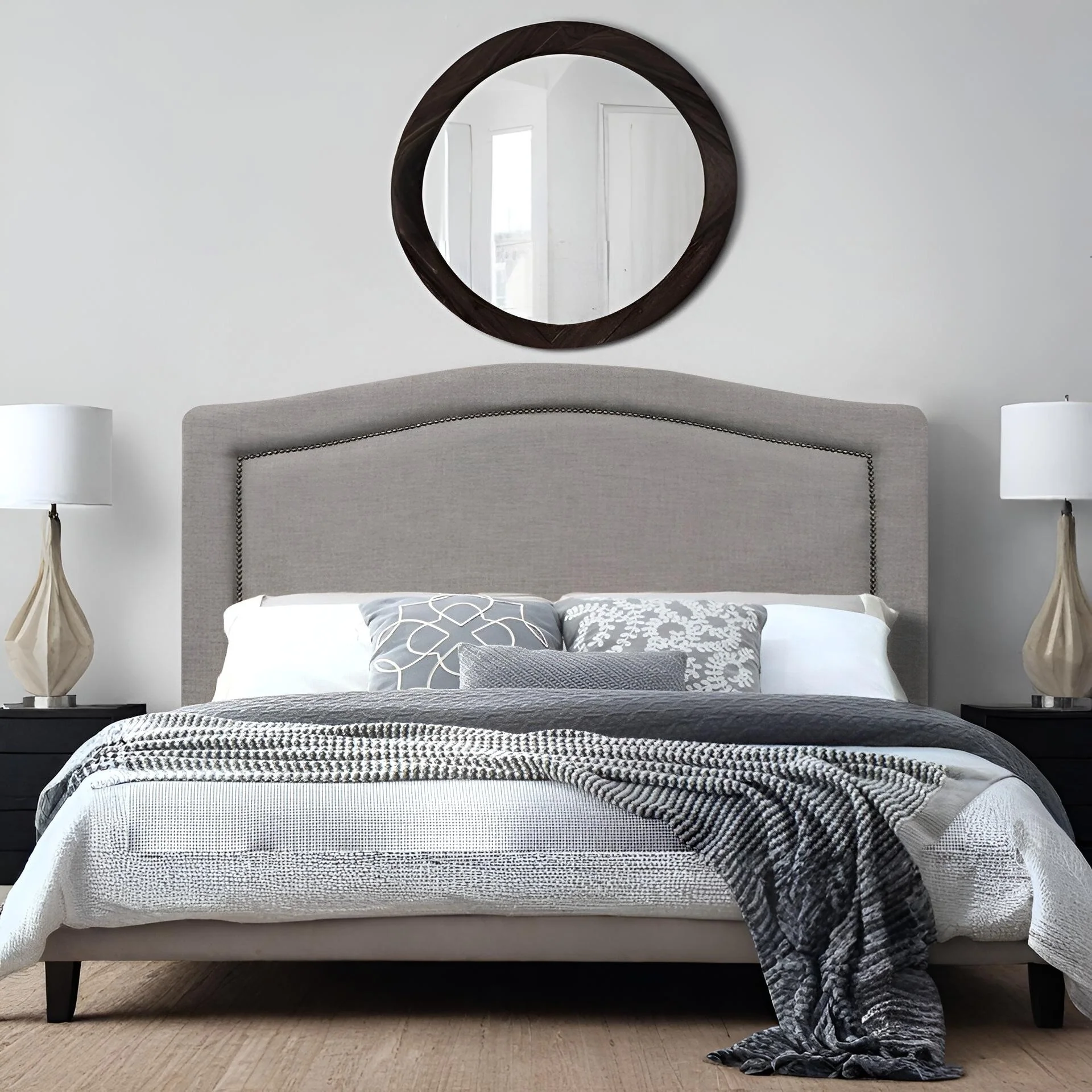 WINSTON Upholstered Headboard Queen - SLATE