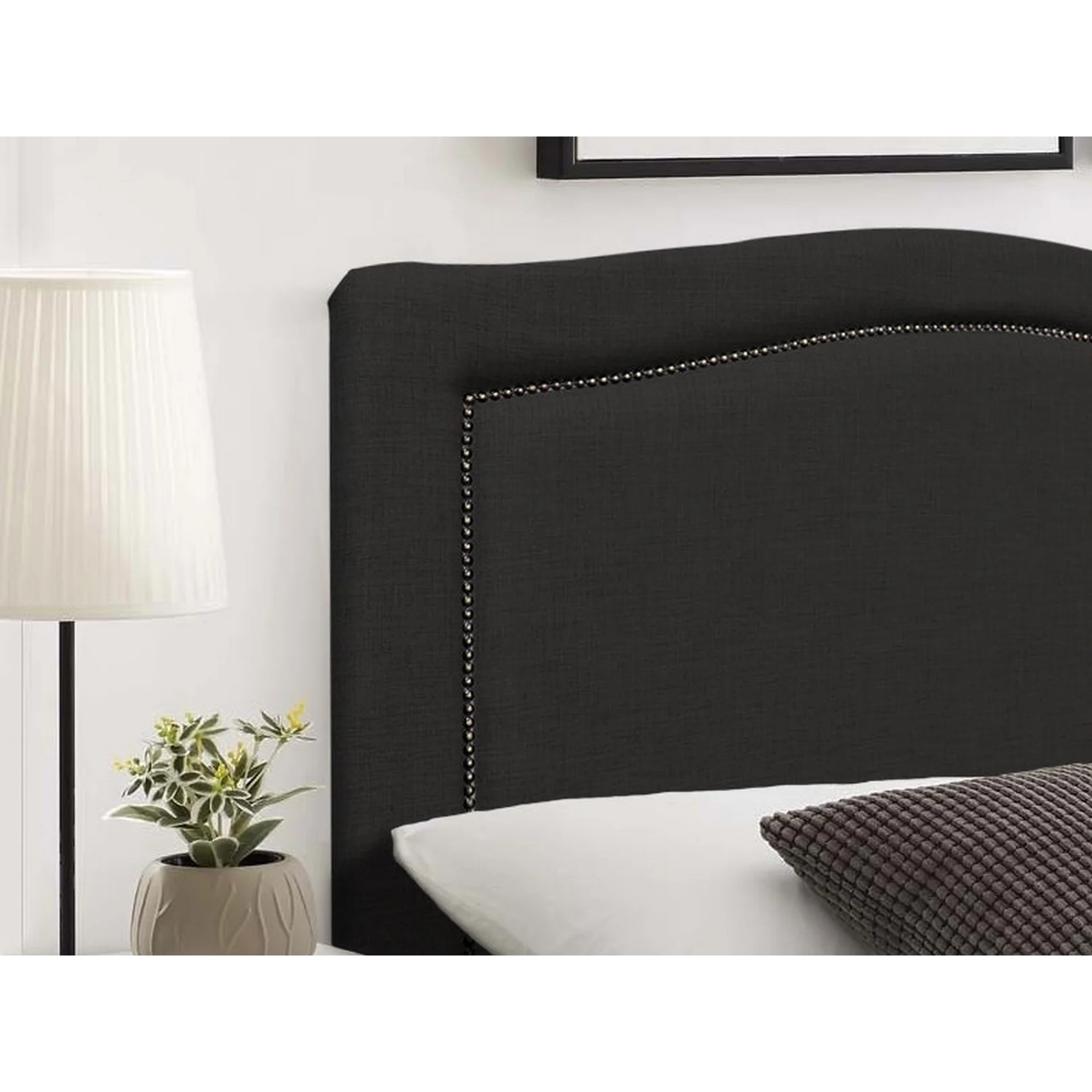 WINSTON Upholstered Headboard Single - BLACK - Image 7