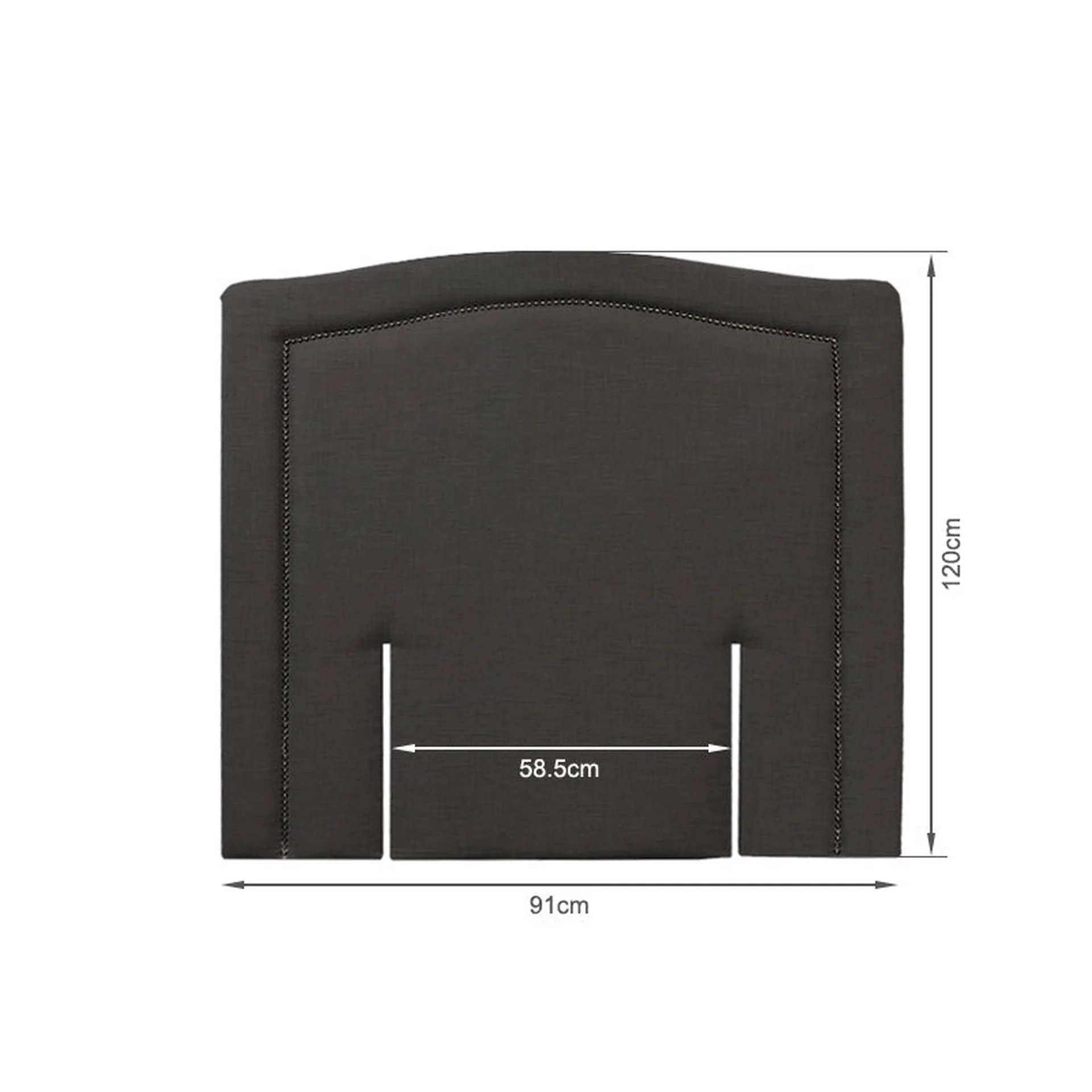 WINSTON Upholstered Headboard Single - BLACK - Image 9