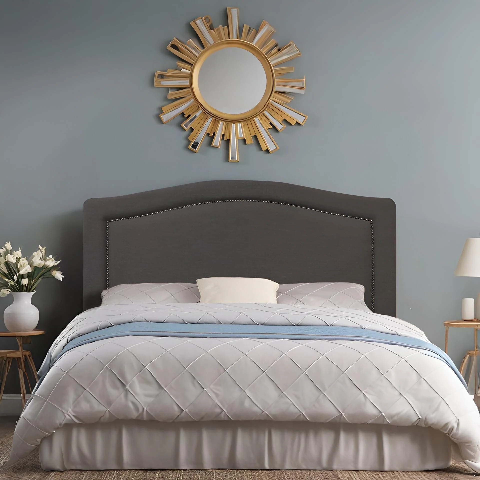 WINSTON Upholstered Headboard Super King - BLACK - Image 2