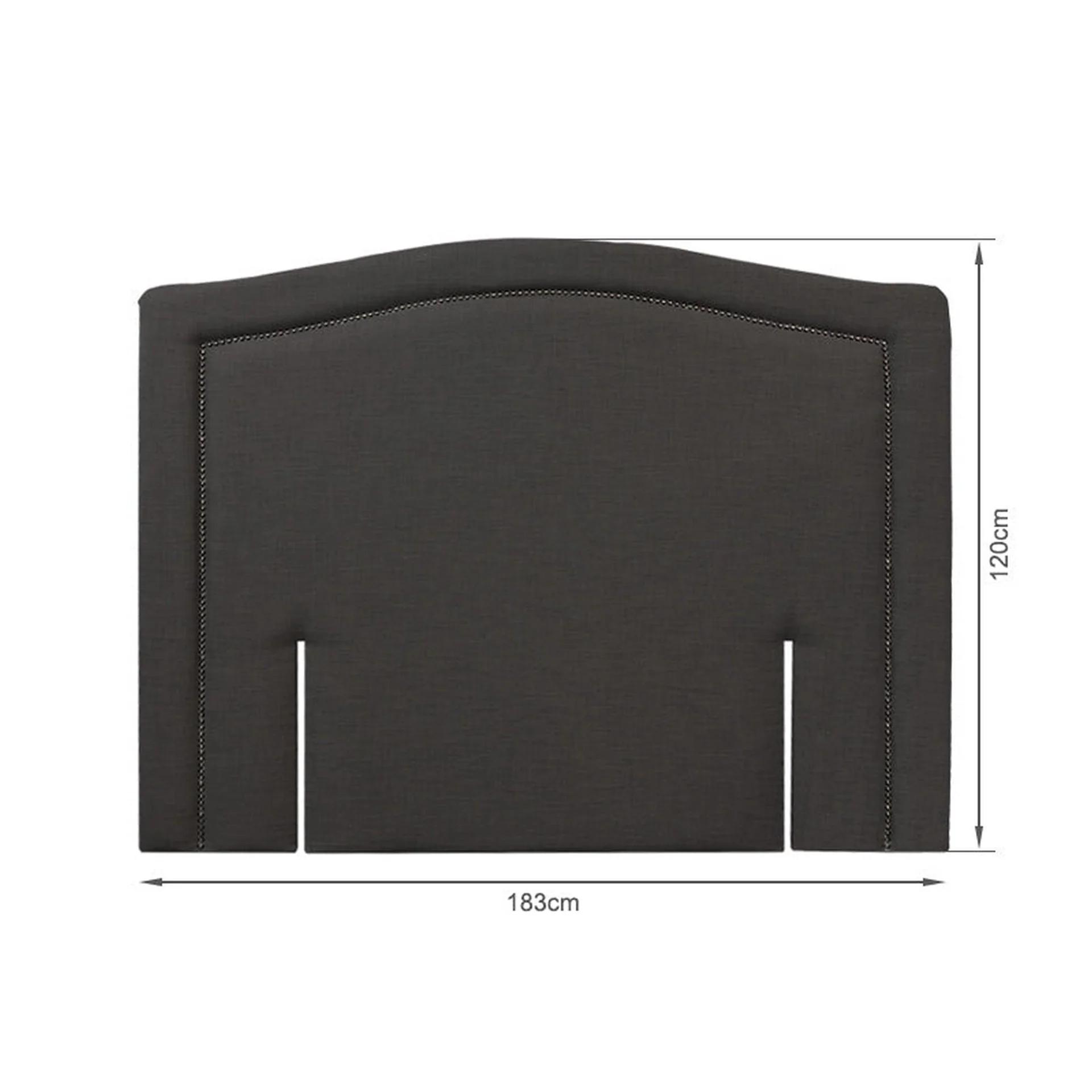 WINSTON Upholstered Headboard Super King - BLACK - Image 5