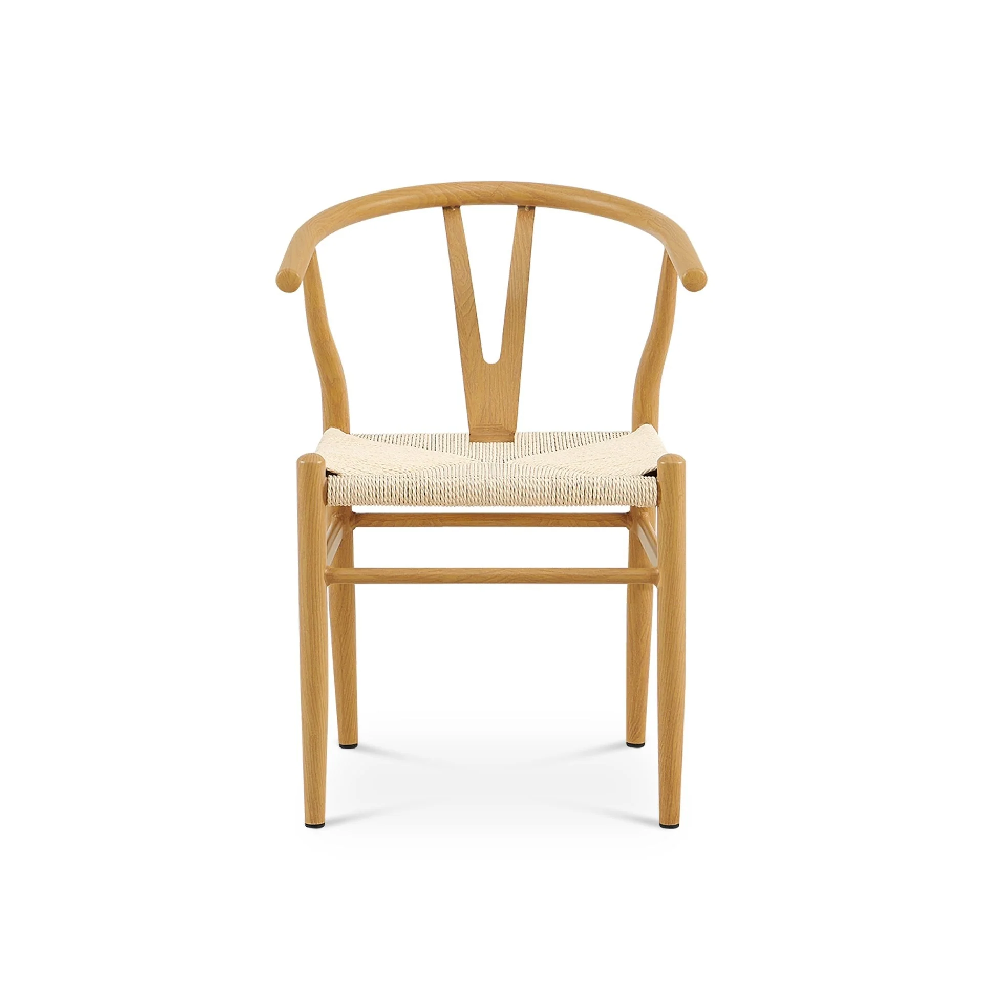 Winter Rope Seat Dining Chair Wishbone Chair Replica - Set of 2 - Natural - Image 6
