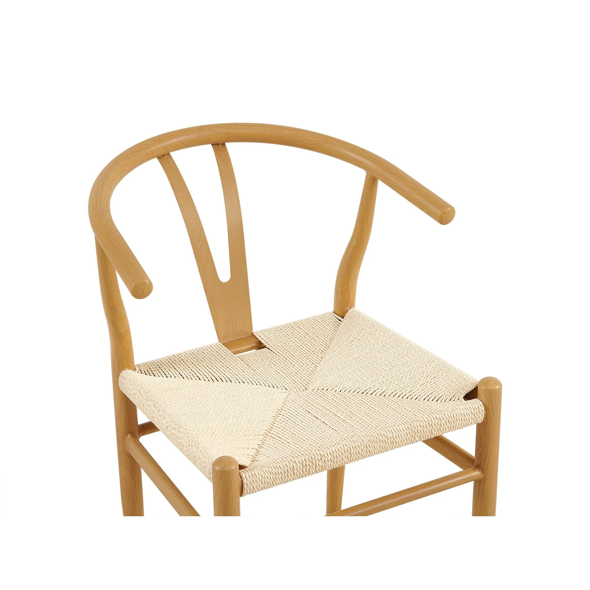 Winter Rope Seat Dining Chair Wishbone Chair Replica - Set of 2 - Natural - Image 8
