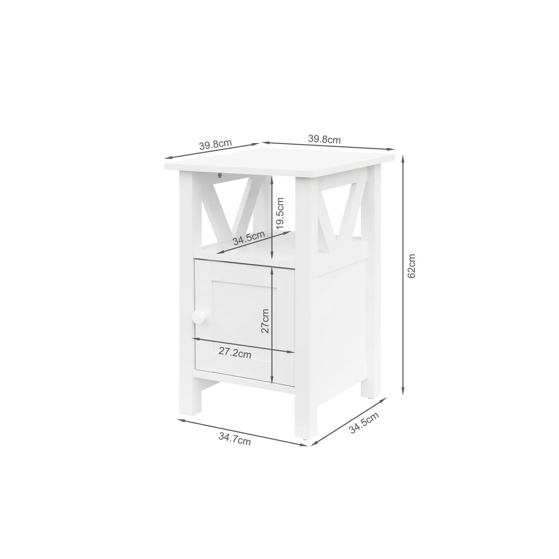 Wister 1 Door Storage Cabinet - White - Image 11
