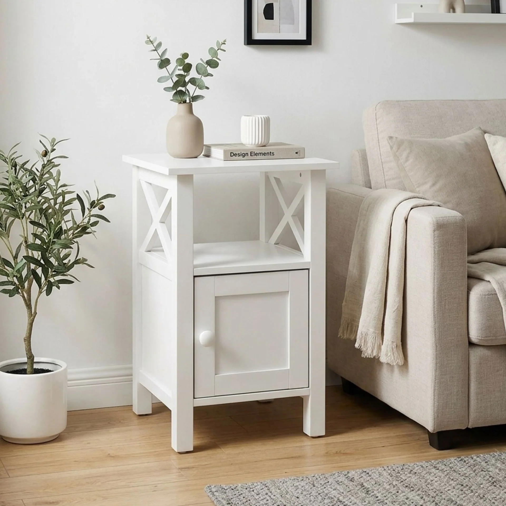 Wister 1 Door Storage Cabinet - White - Image 4