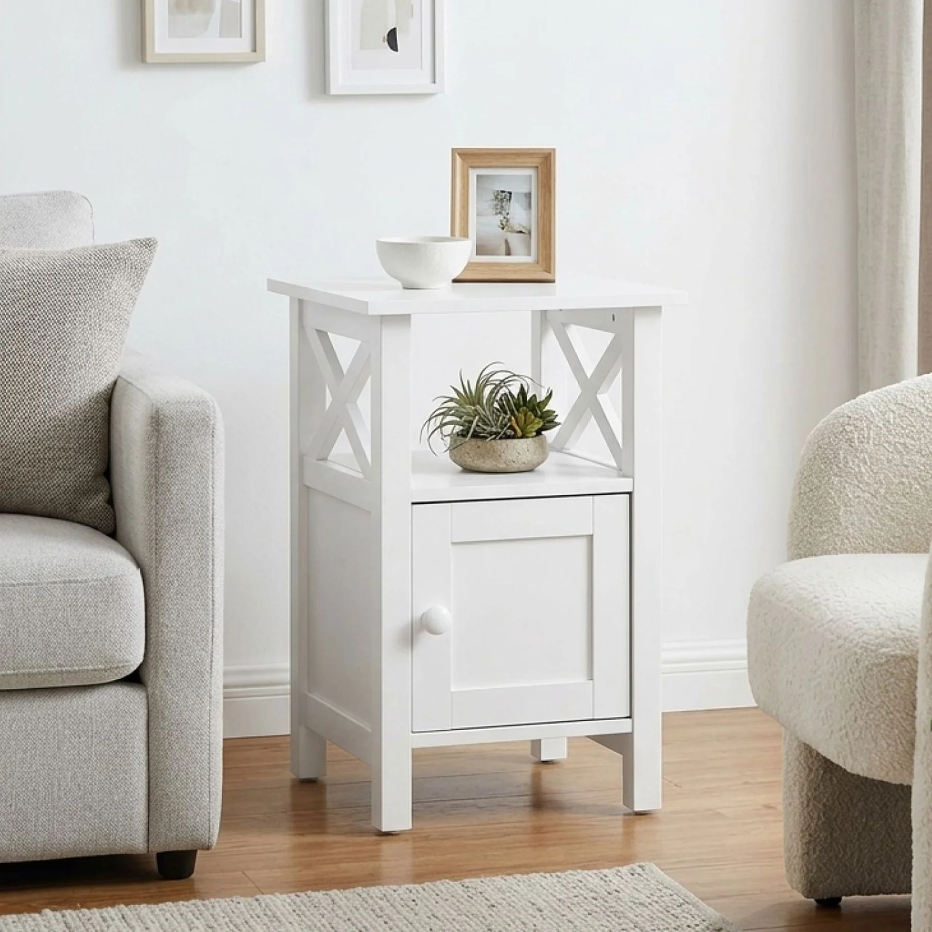 Wister 1 Door Storage Cabinet - White - Image 6