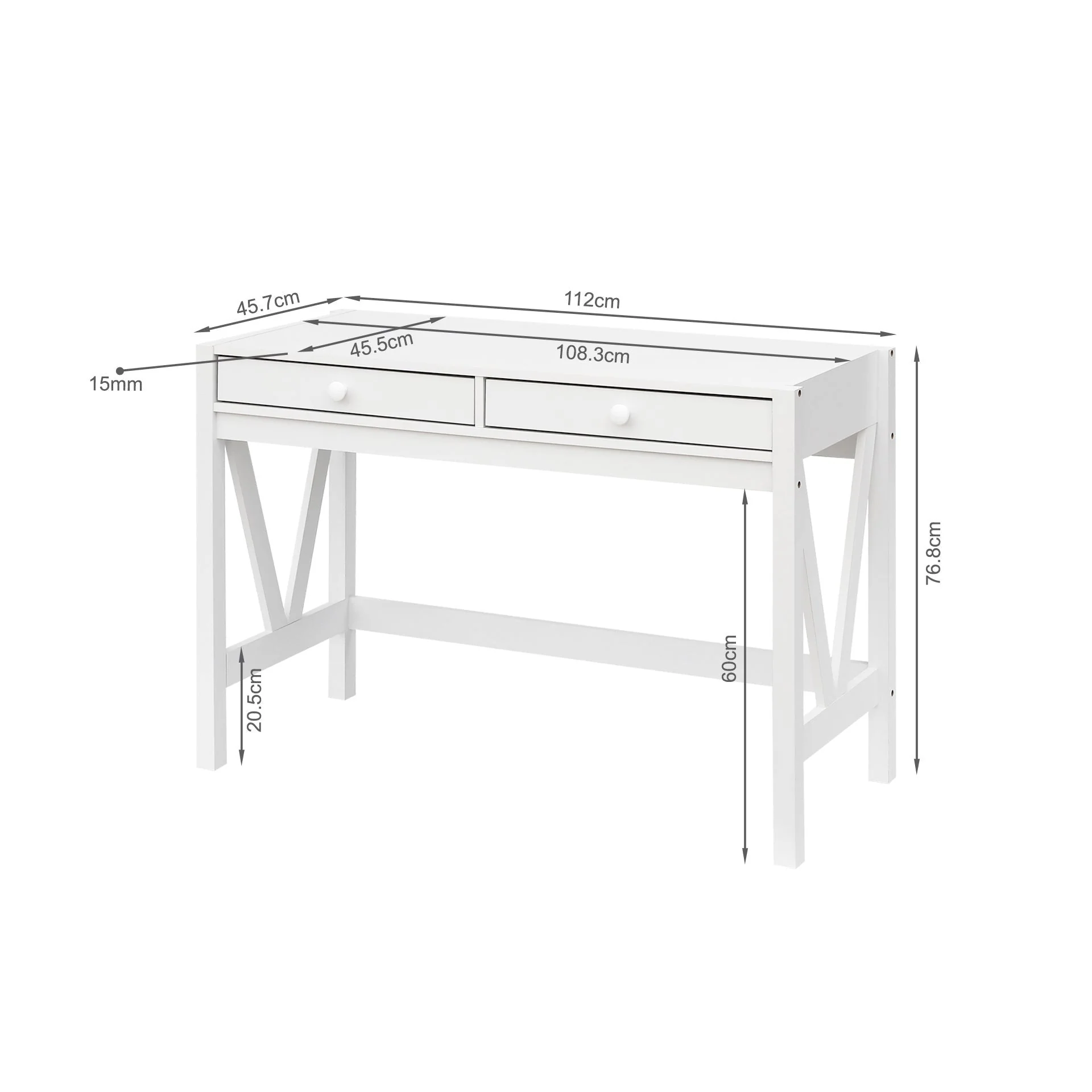 Wister Console Table - White - Image 10