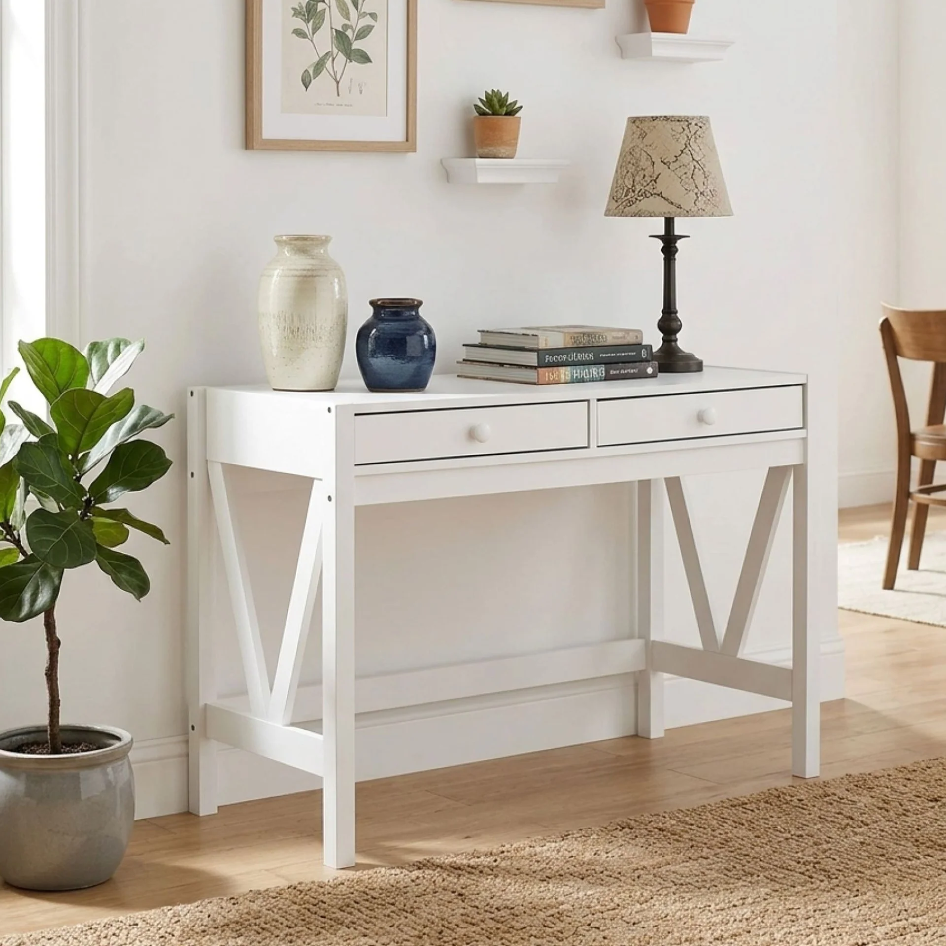 Wister Console Table - White - Image 4