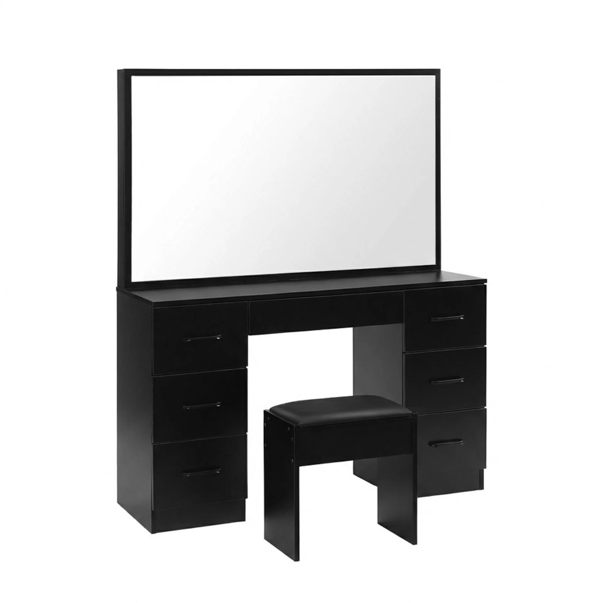 Wisteria 2 Piece Dressing Table with Mirror & Stool Set - Black - Image 6