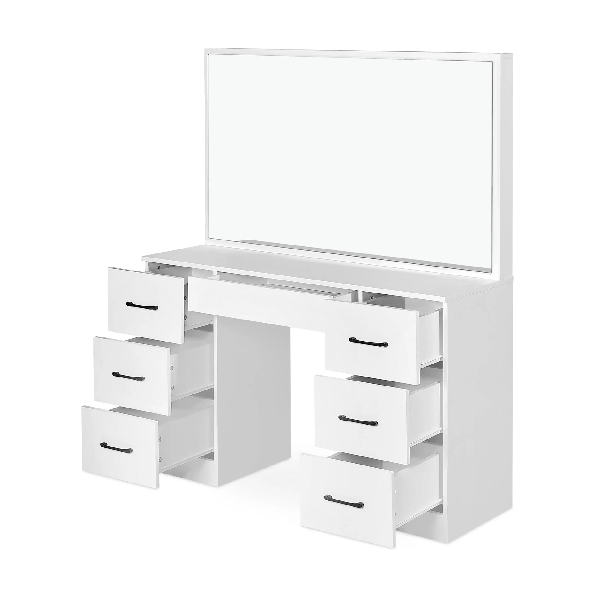 Wisteria 2 Piece Dressing Table with Mirror & Stool Set - White - Image 8