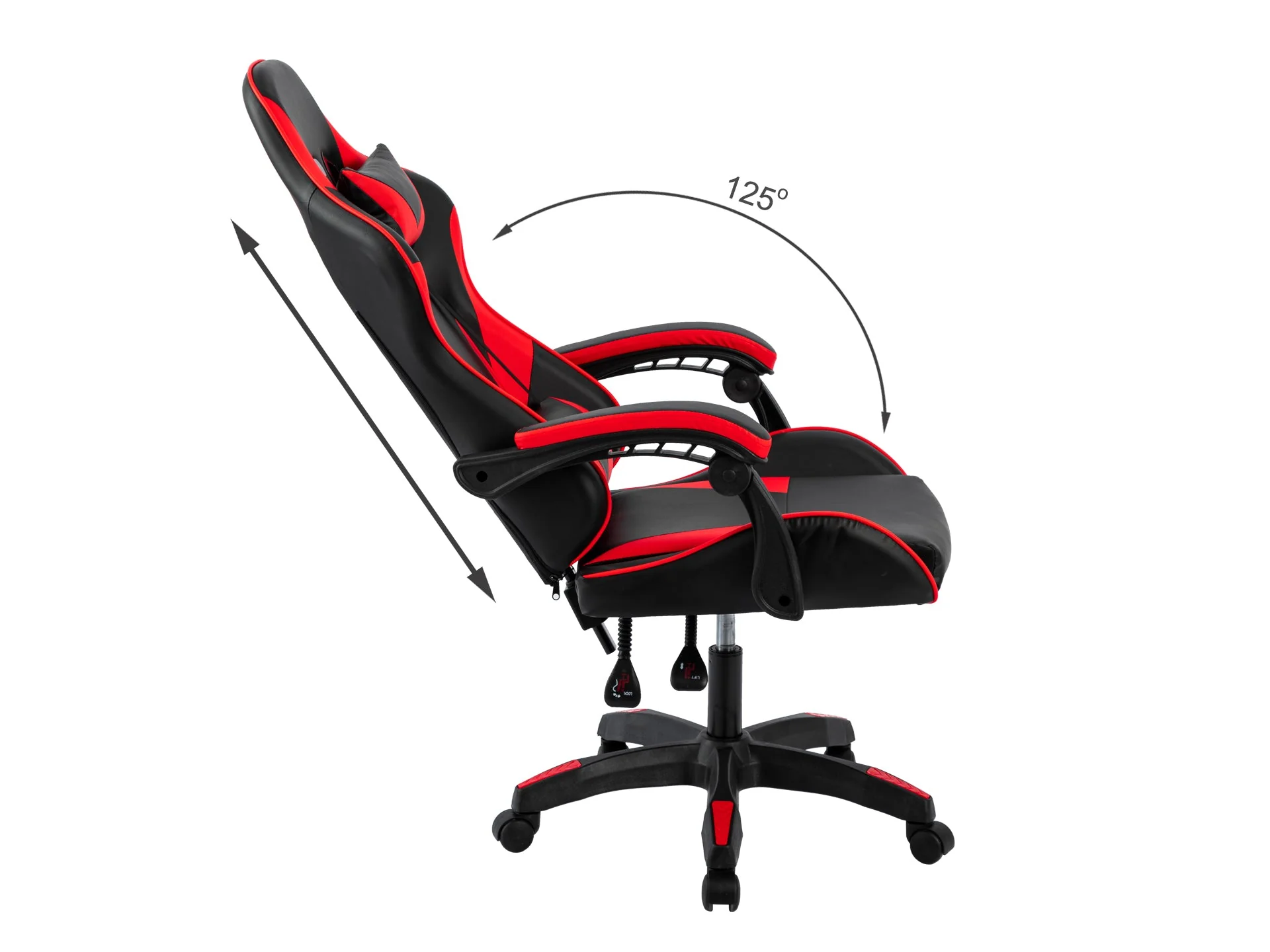 Wizards Gaming Chair - Black + Red - Image 9
