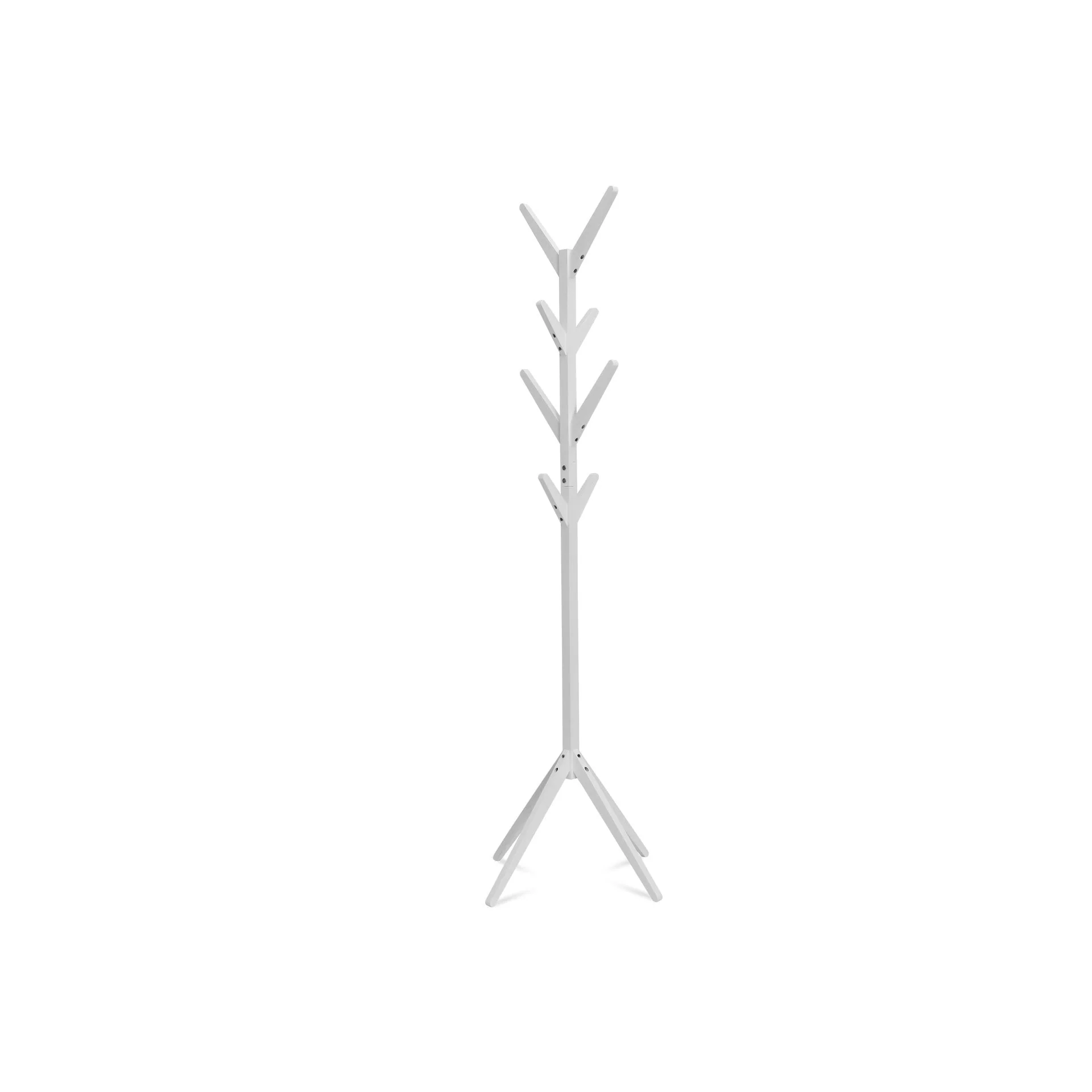 Wooden Clothes Rack Coat Hanger Stand - White - Image 2
