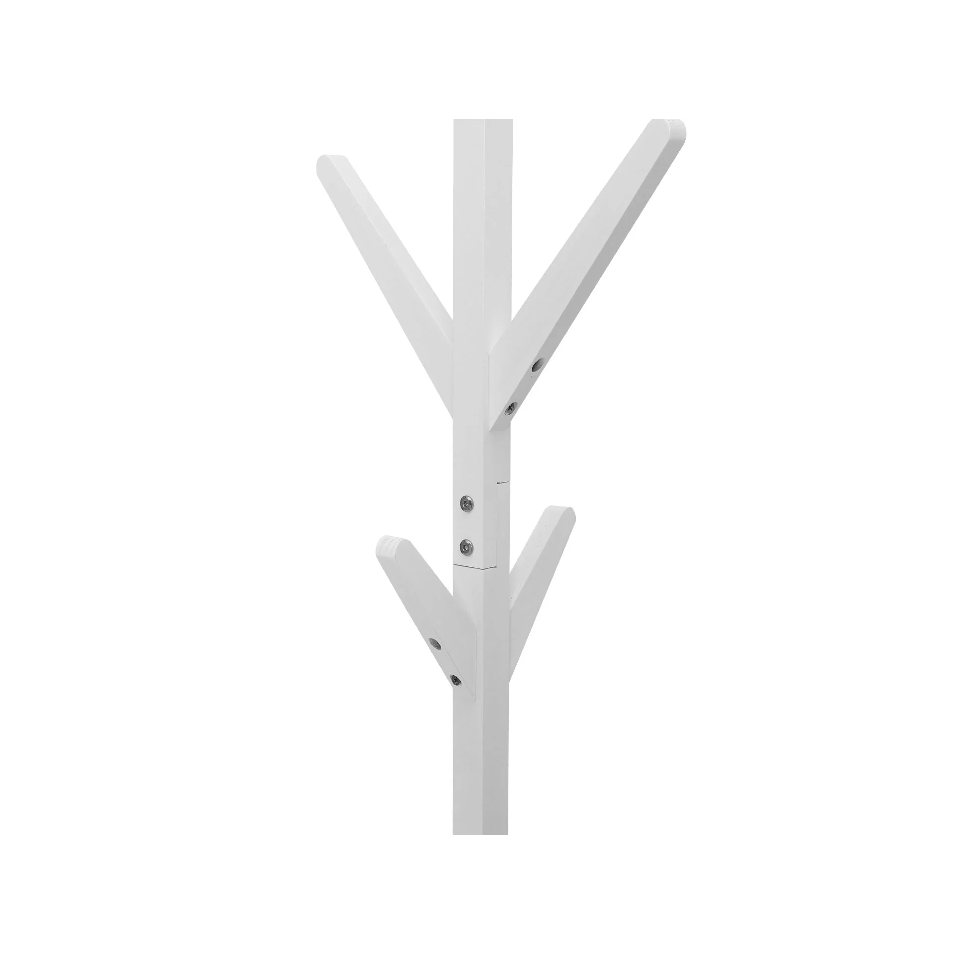 Wooden Clothes Rack Coat Hanger Stand - White - Image 3