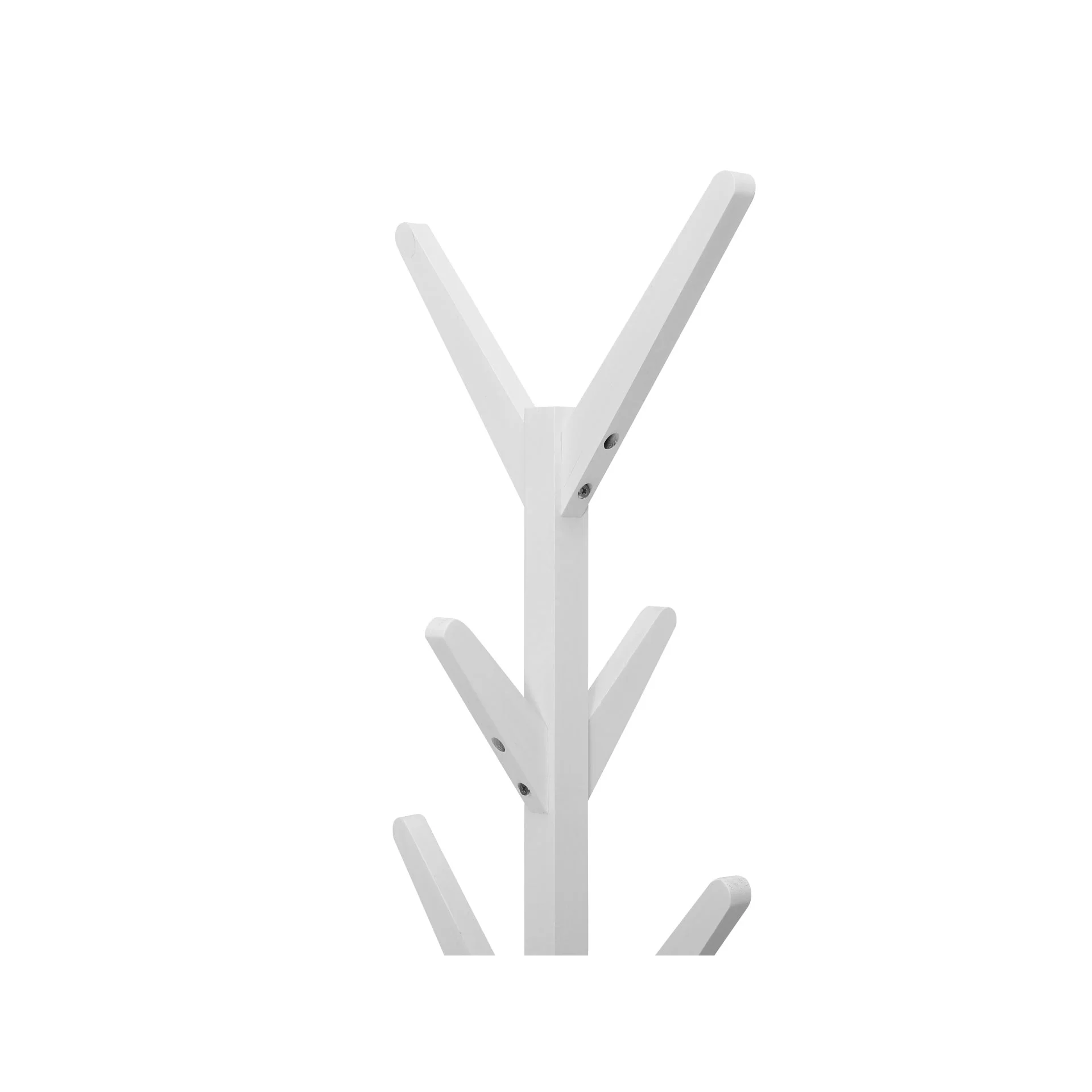 Wooden Clothes Rack Coat Hanger Stand - White - Image 4