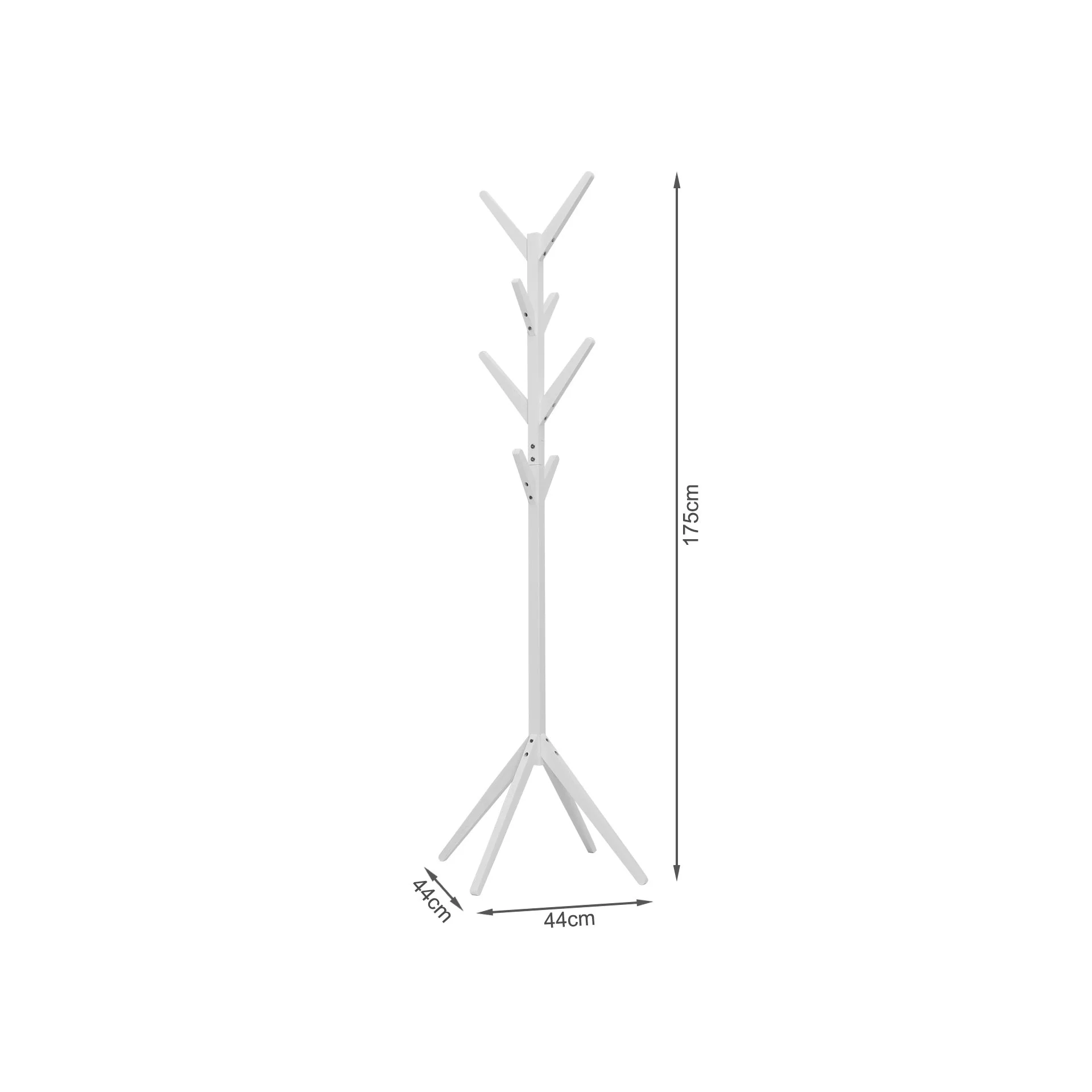 Wooden Clothes Rack Coat Hanger Stand - White - Image 6