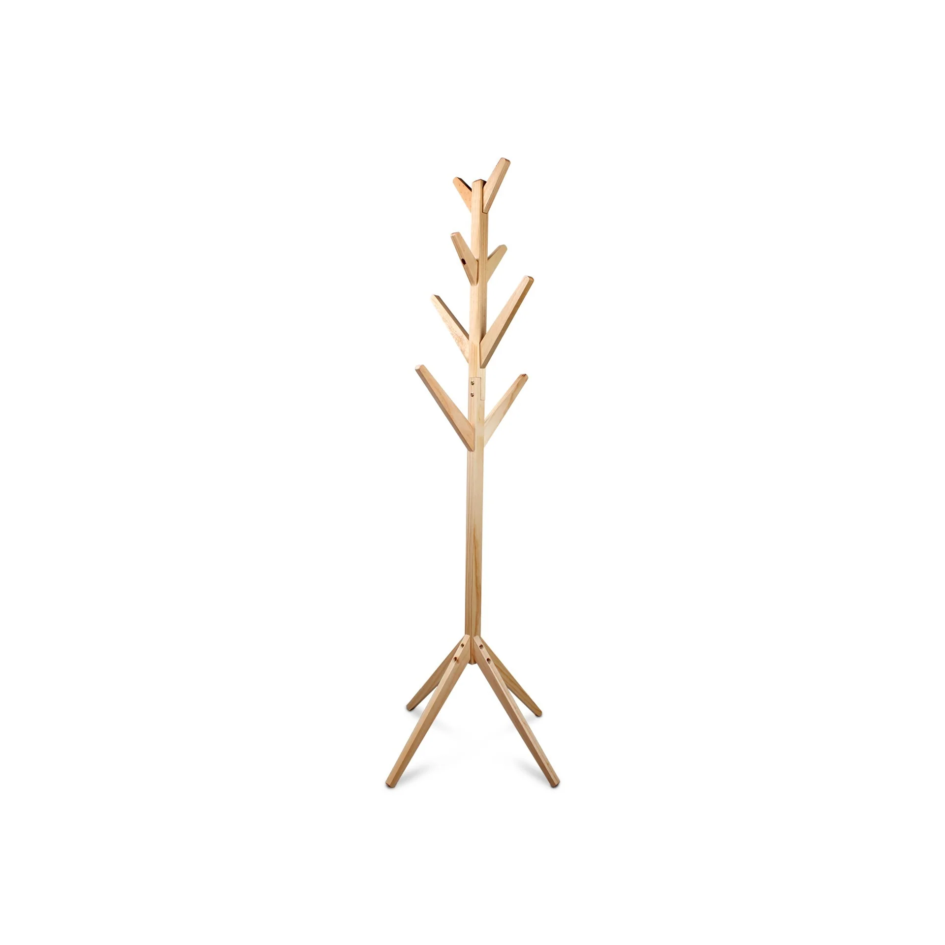 Wooden Clothes Rack Coat Hanger Stand - Wood - Image 2