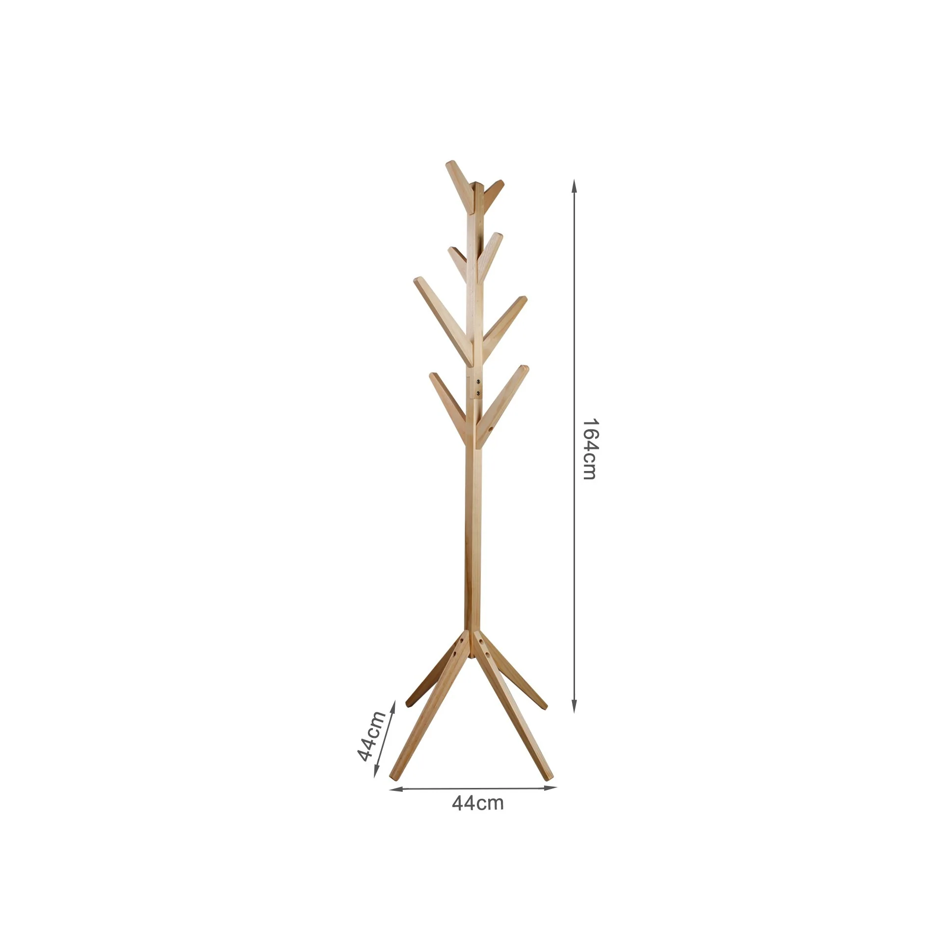 Wooden Clothes Rack Coat Hanger Stand - Wood - Image 3