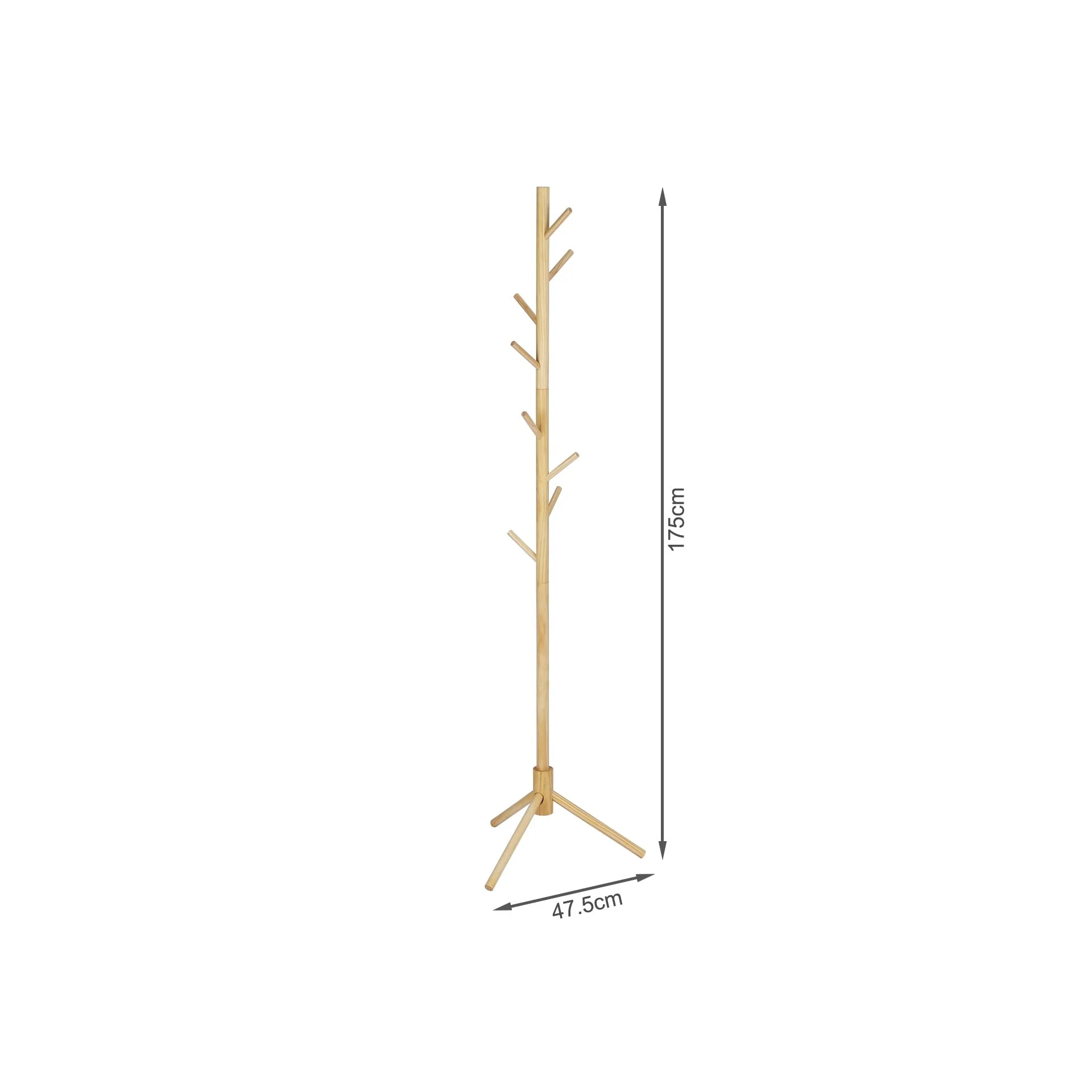 Wooden Clothes Rack Coat Rack Stand - Wood - Image 5
